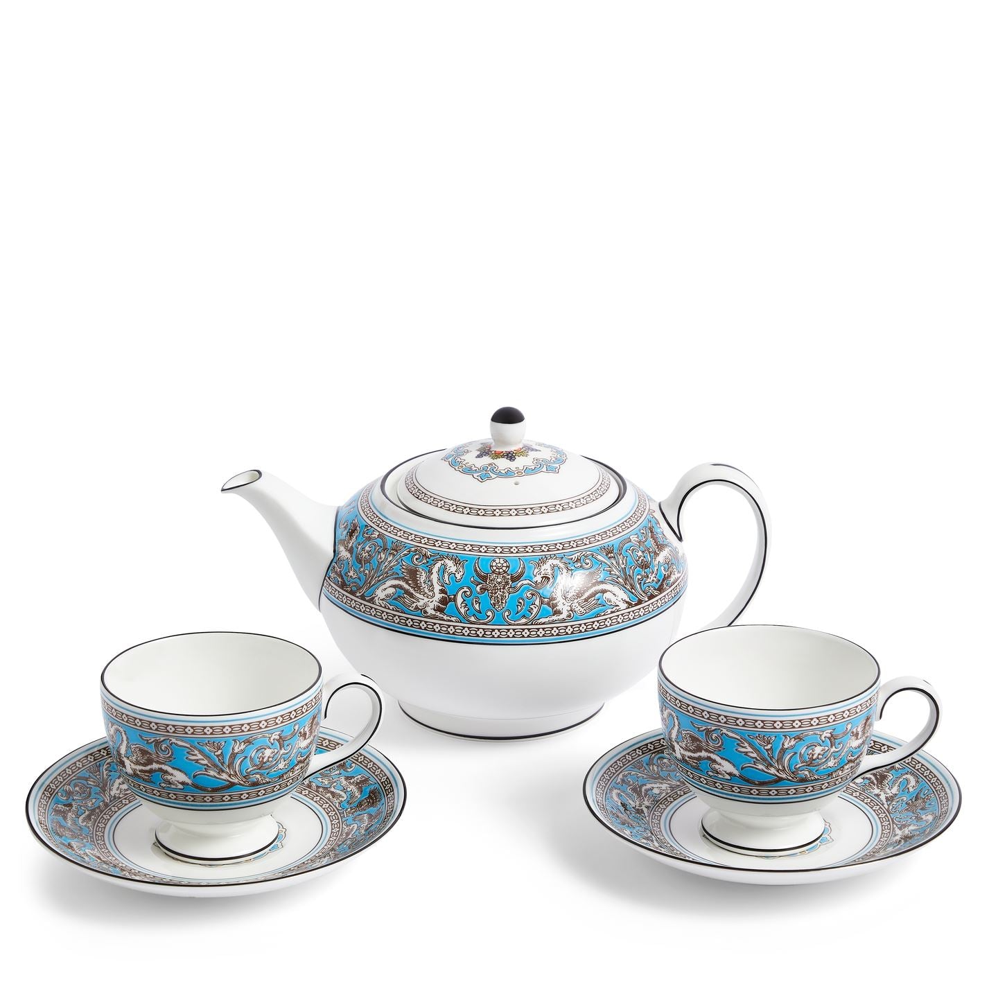 ティエンズ　アプロティー　チルチェ　ホワイト　ネイジュ　×3本 Florentine Turquoise 3 Piece Tea Set | Wedgwood