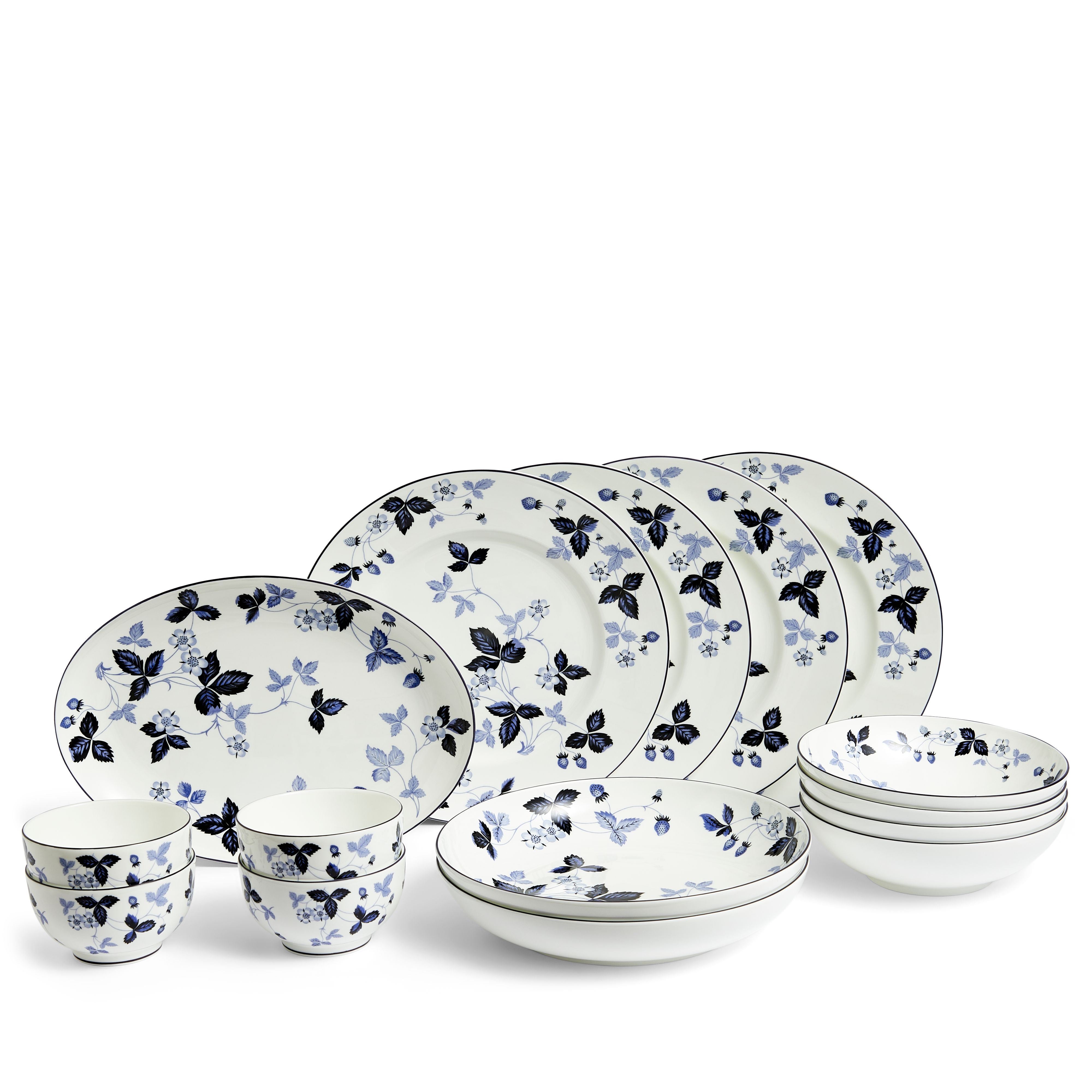 Wild Strawberry Inky Blue Dinnerware 15 Piece Set | Wedgwood