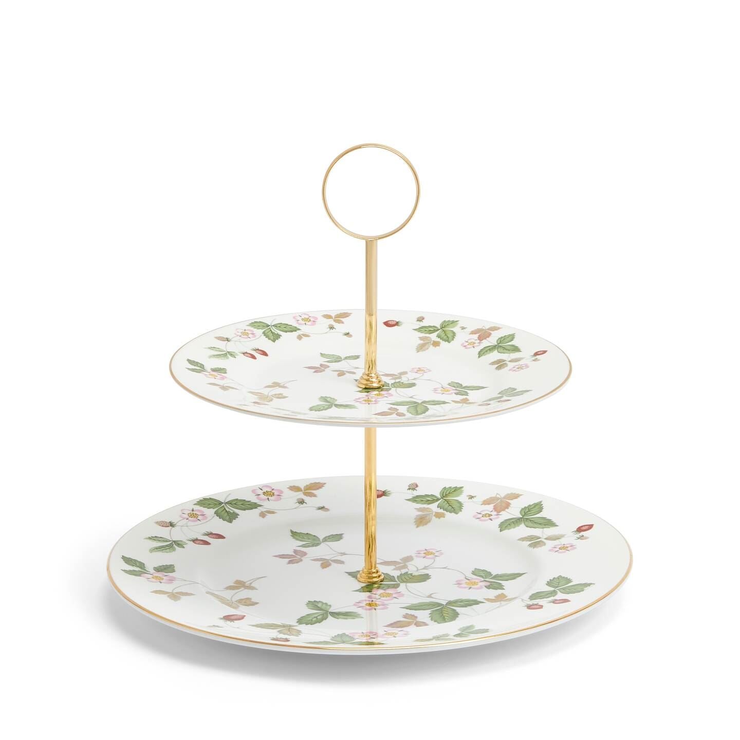 Wild Strawberry Gold 2 Tier Cake Stand Large | Wedgwood
