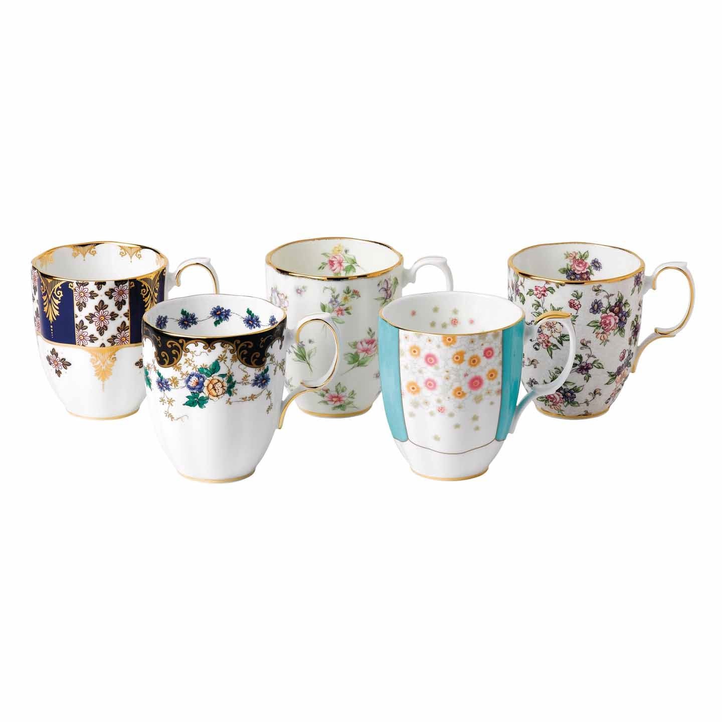 Royal Albert 100 Years of Royal Albert 5 Piece Mug Set (1900-1940 