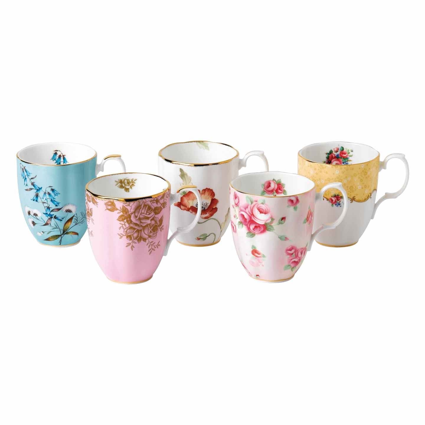 Royal Albert 100 Years of Royal Albert 5 Piece Mug Set (1950-1990 