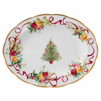 로얄 알버트 Royal Albert Old Country Roses Christmas Tree Platter