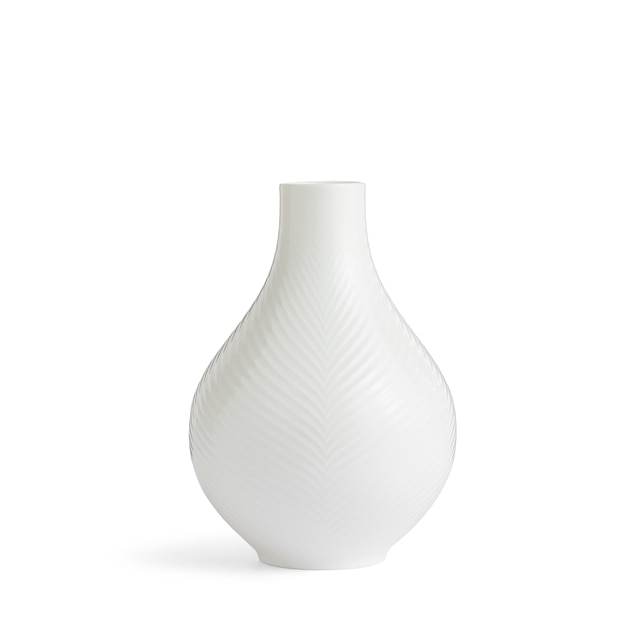 White Folia Bulb Vase 23cm