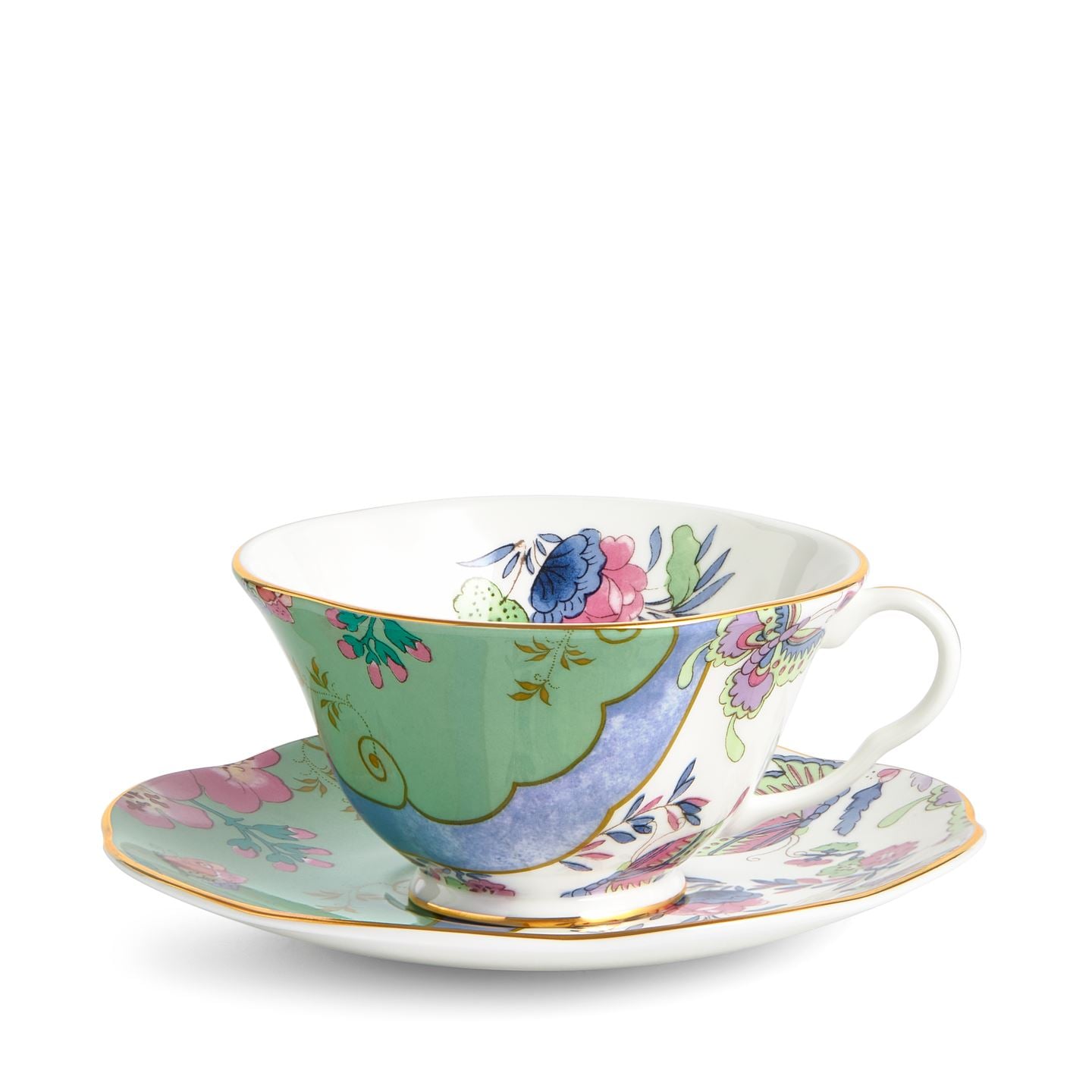 Wedgwood Green Butterfly Bloom Teacup And Saucer