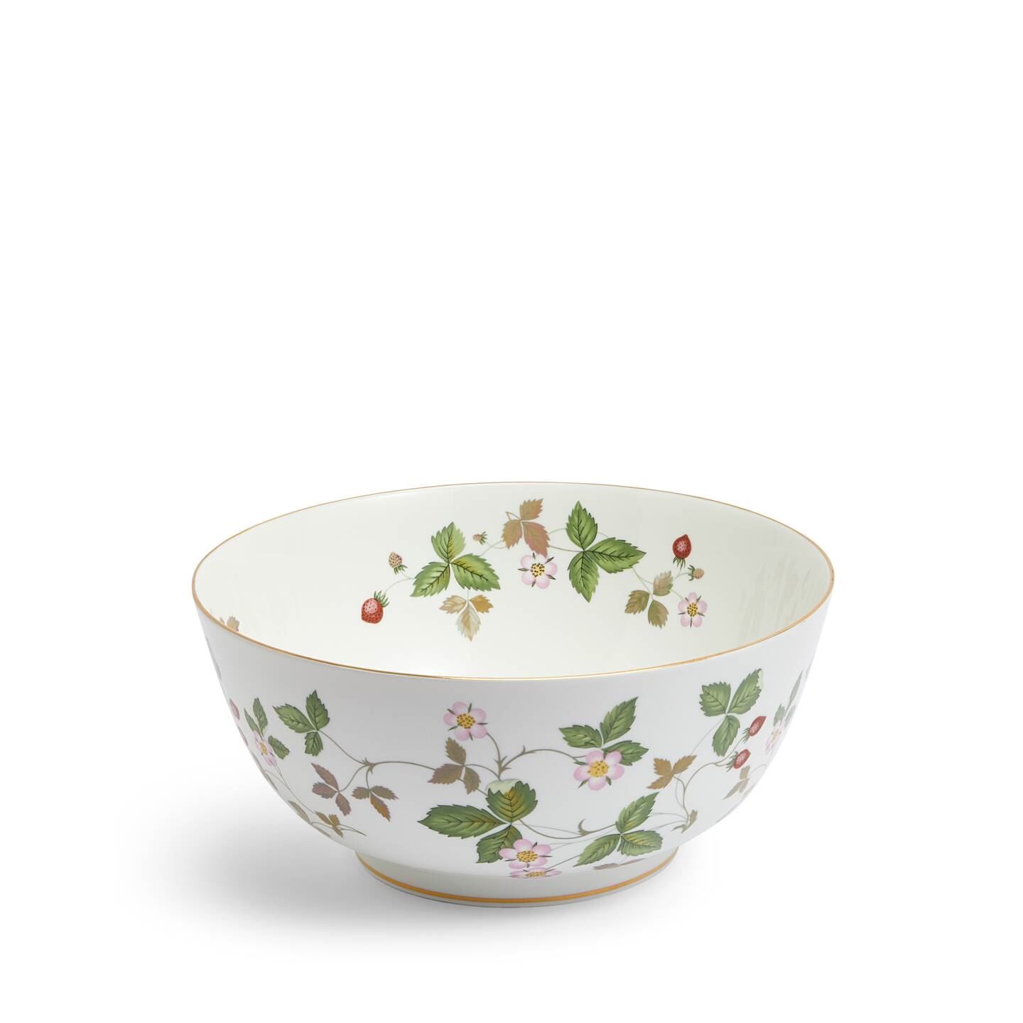 Wedgwood Cream/Green Wild Strawberry Salad Bowl 25Cm