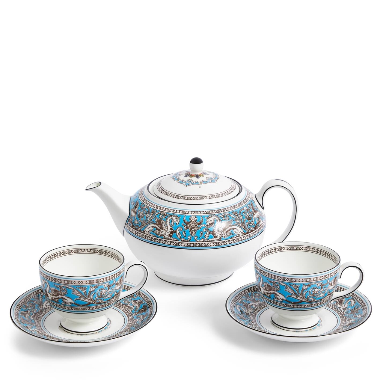 Florentine Turquoise 3 Piece Tea Set