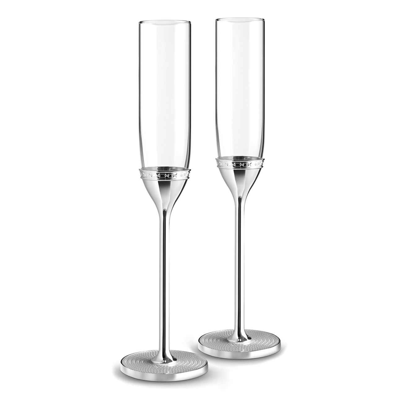 Vera Wang With Love Nouveau Silver Toasting Flute, Set of 2