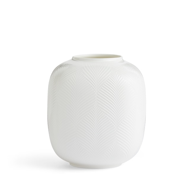 White Folia Round Vase 21cm