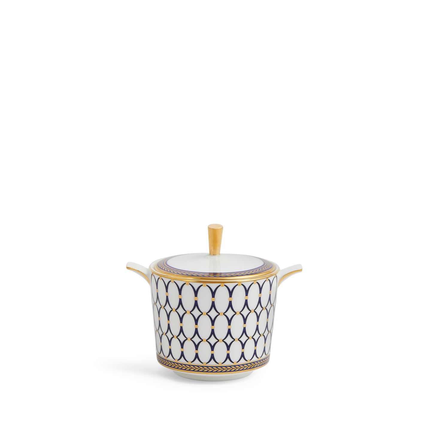 Wedgwood Blue Renaissance Gold Sugar Box