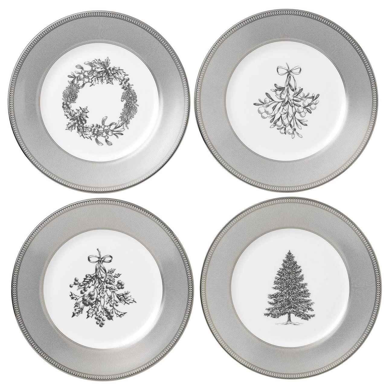 Winter White Plates 20cm, Set of 4