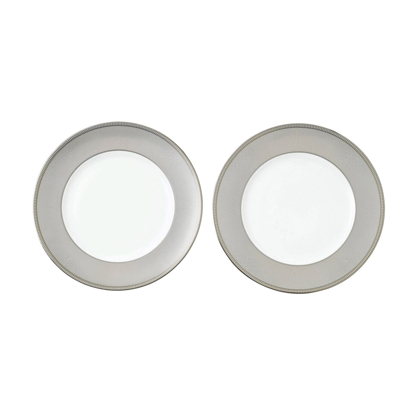 Wedgwood White,Silver Winter White 27Cm Plate, Set Of Two