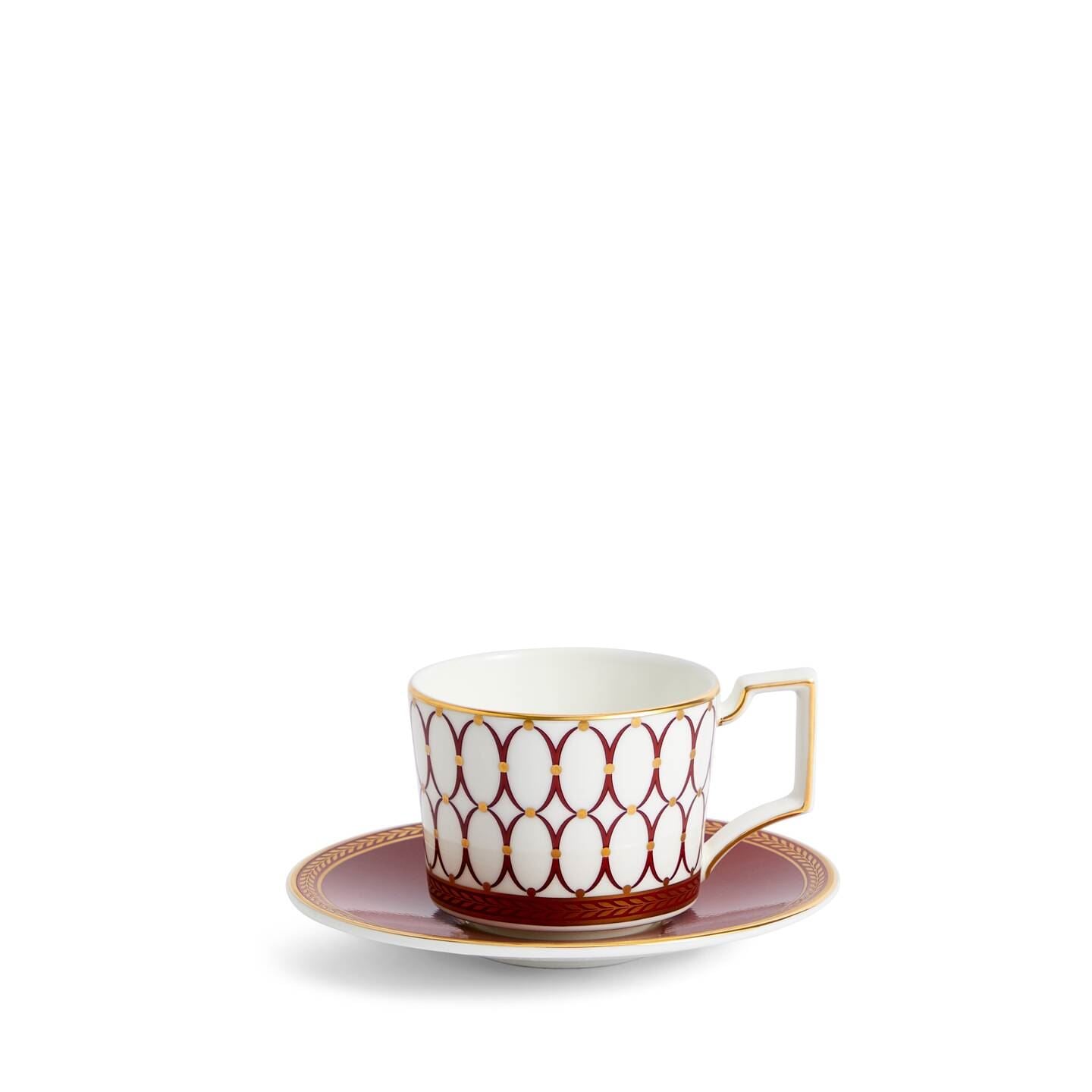 Wedgwood Red,Gold Renaissance Red Espresso Cup & Saucer