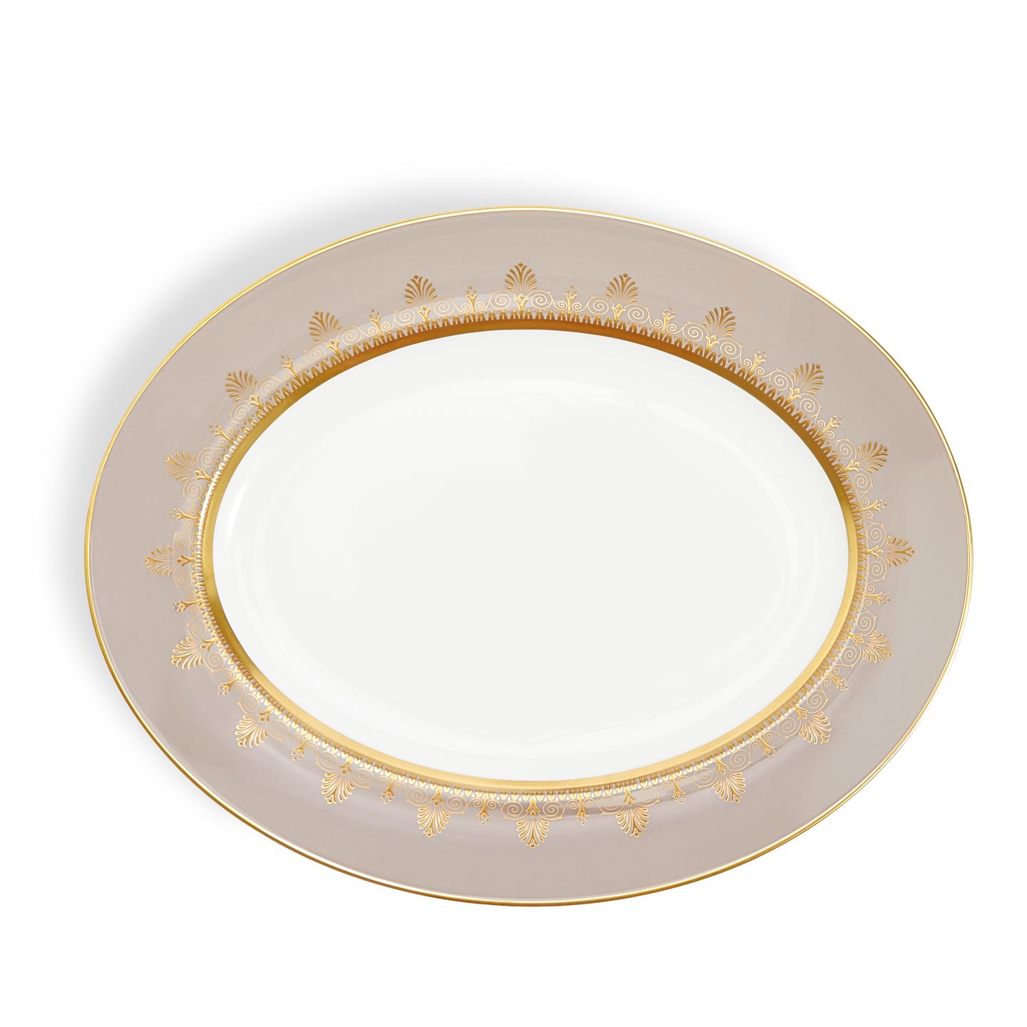Wedgwood Grey Anthemion Oval Platter 35Cm