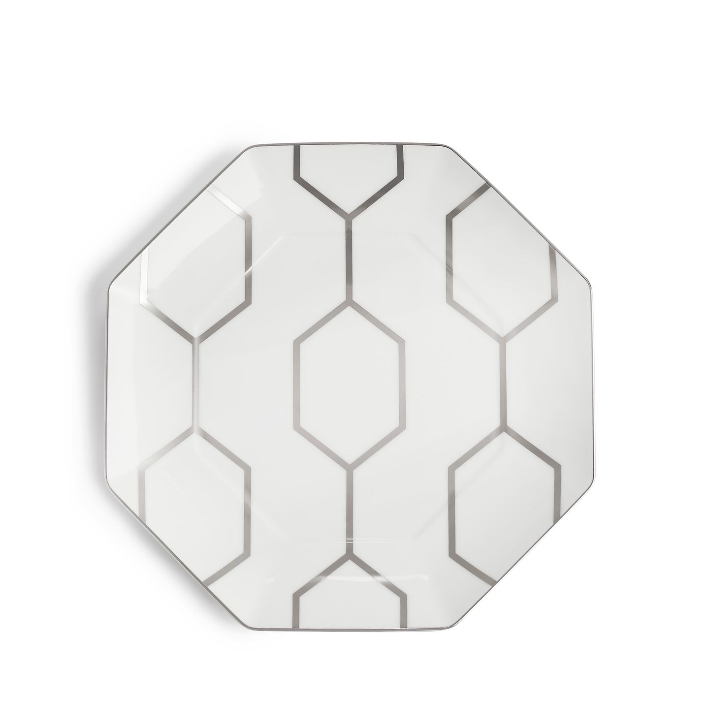 Wedgwood Silver,White Gio Platinum Octagonal Side Plate