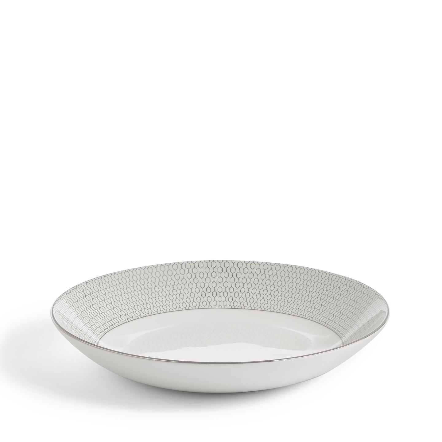 Wedgwood Silver,White Gio Platinum Pasta Bowl