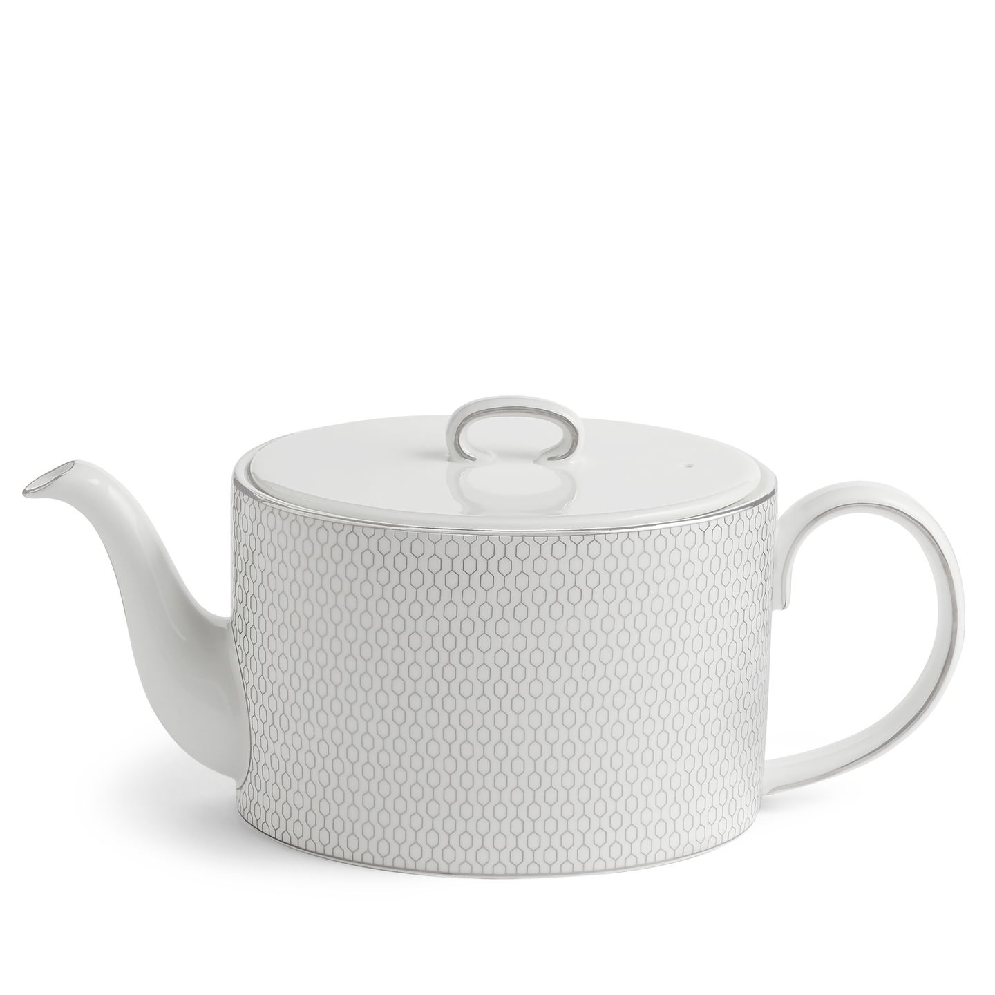 Wedgwood Silver,White Gio Platinum Teapot
