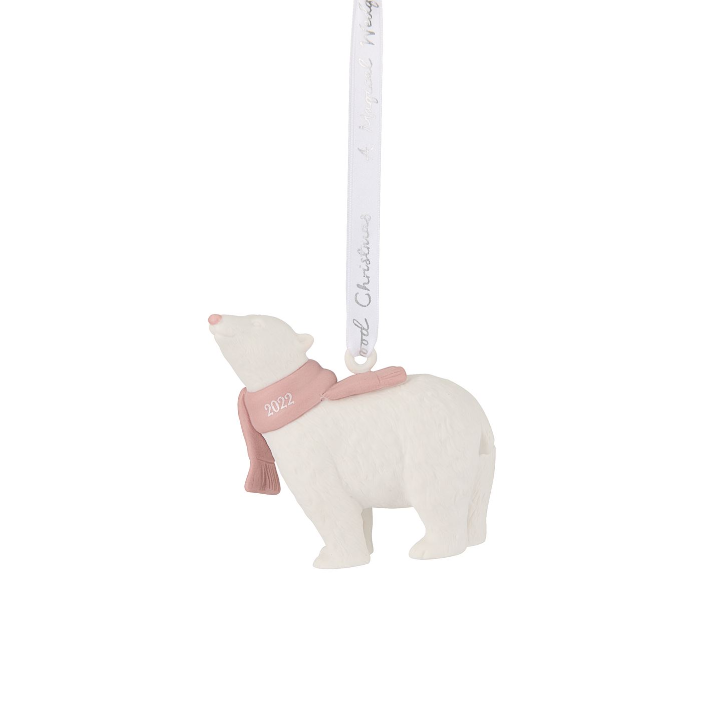 Wedgwood Blue,White Christmas 2022 Baby's First Ornament Pink