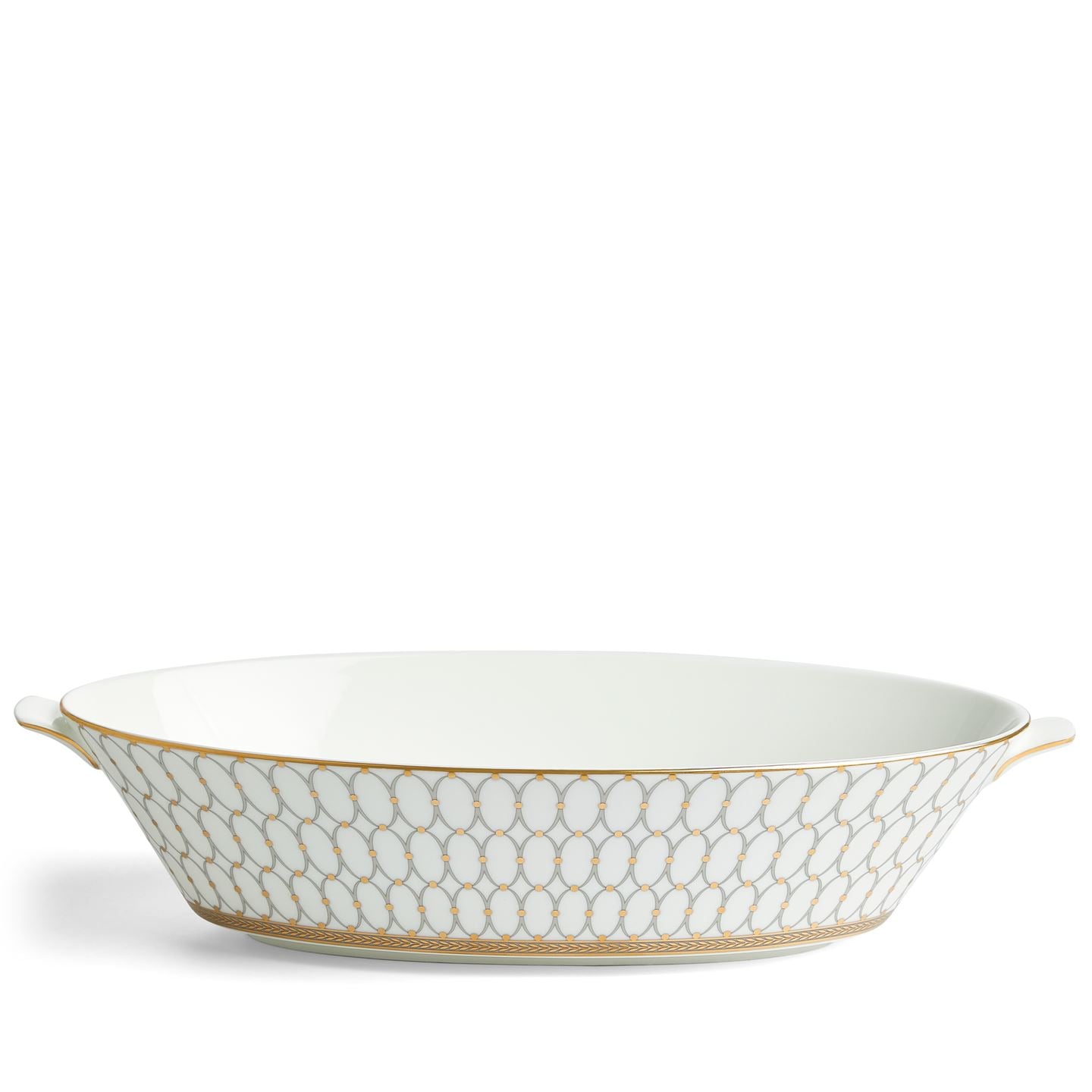 Wedgwood Grey,Gold Renaissance Grey Oval Serving Bowl