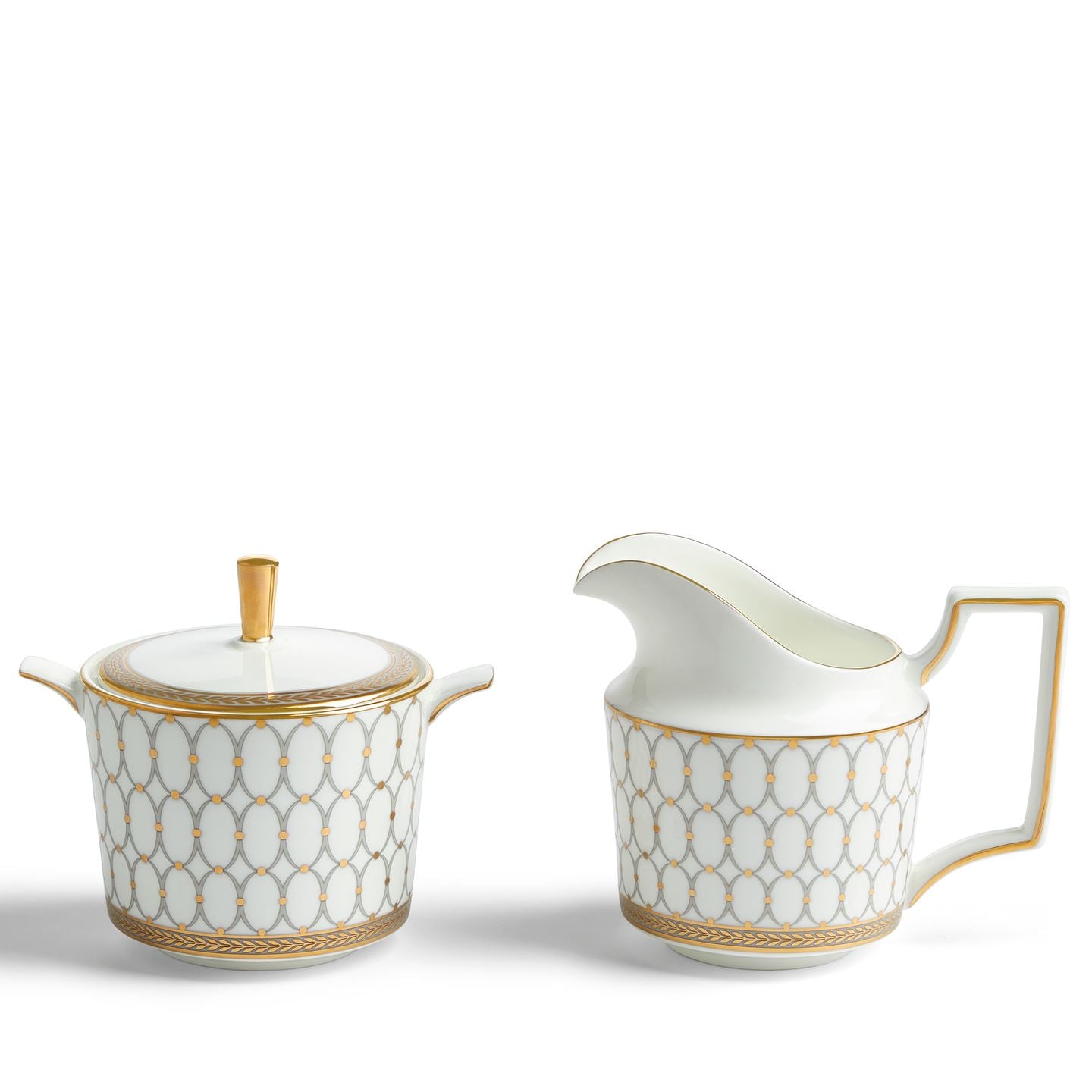 Wedgwood Grey,Gold Renaissance Grey Sugar & Creamer