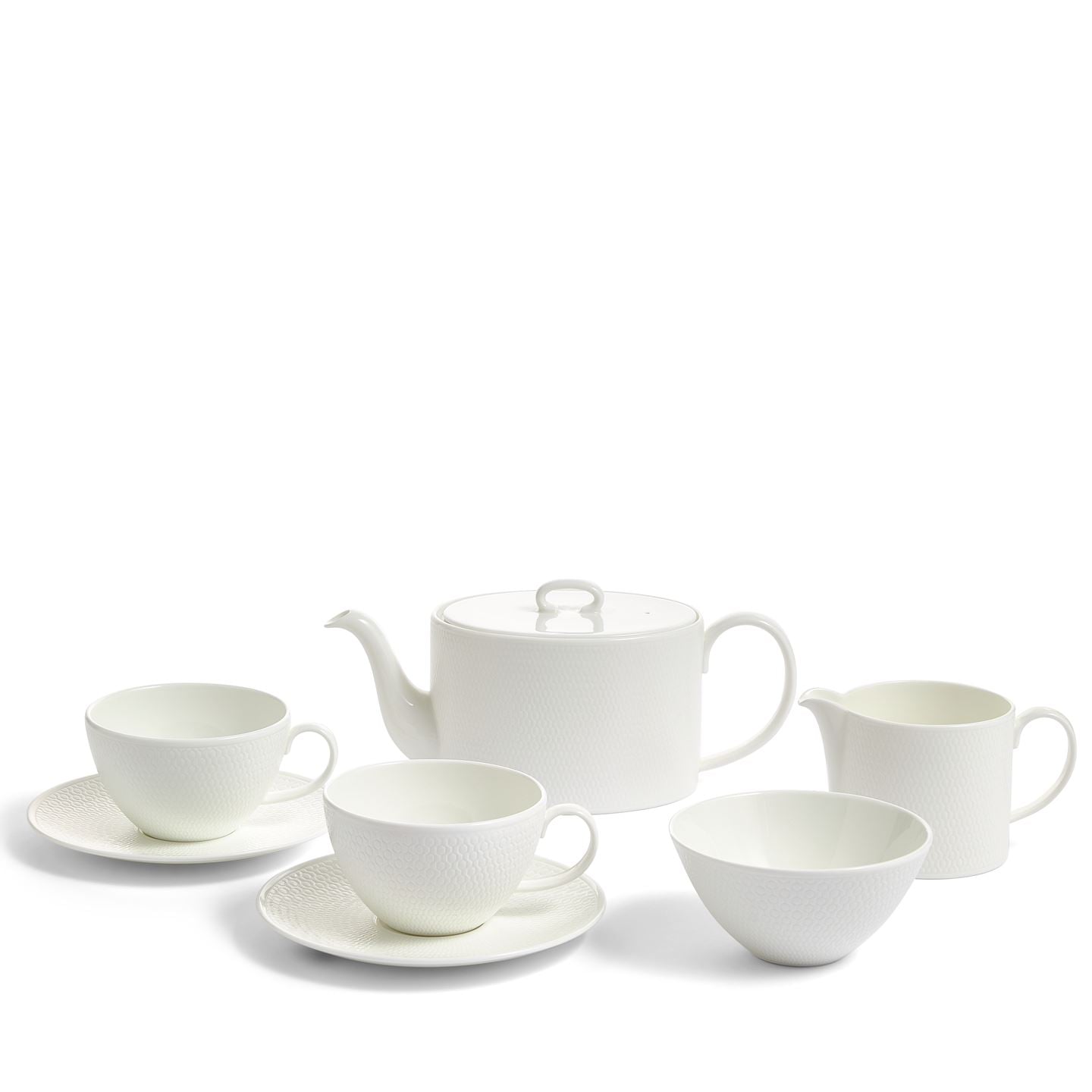 Wedgwood White Gio 7 Piece Tea Set