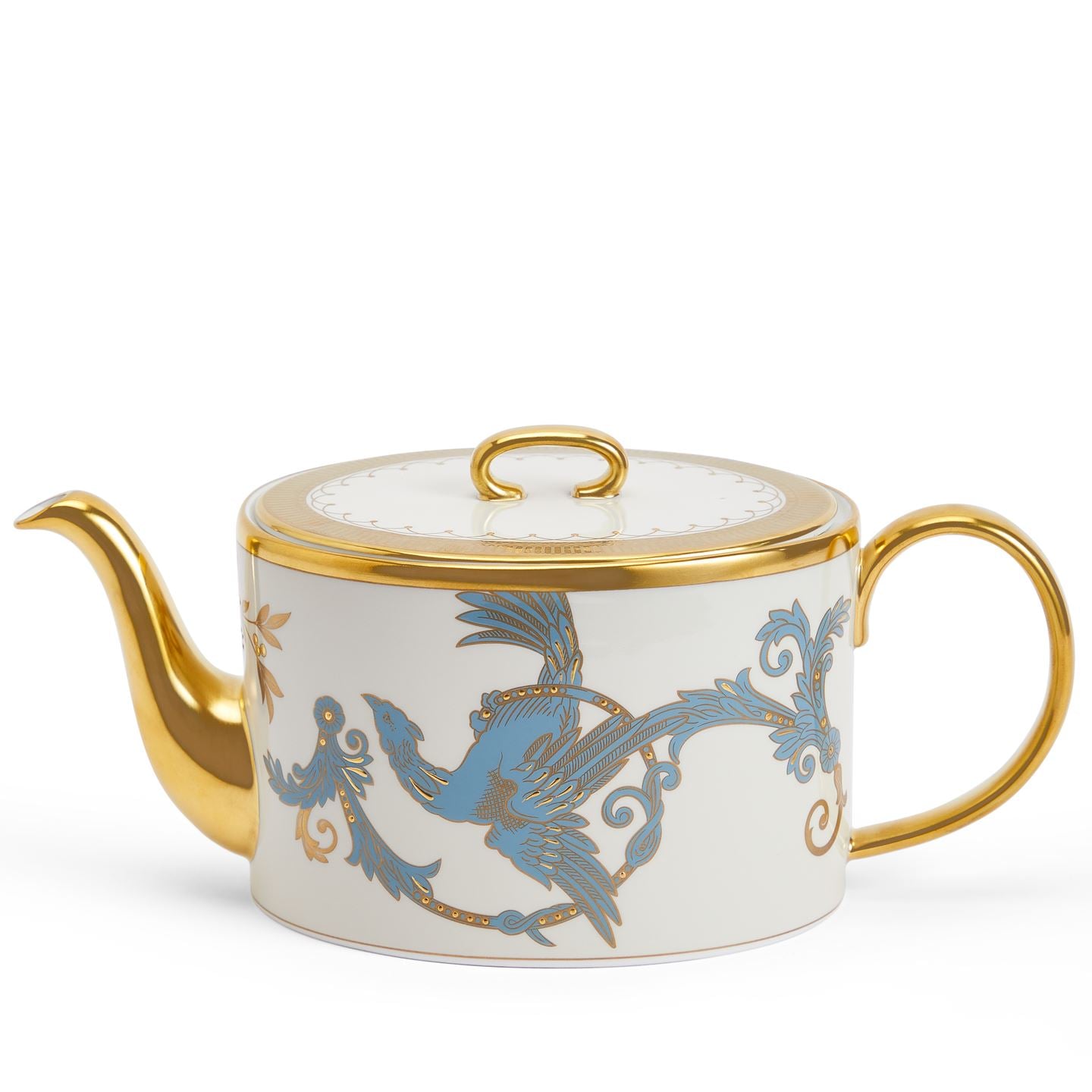 Wedgwood Blue/Ivory/Gold Phoenix Teapot