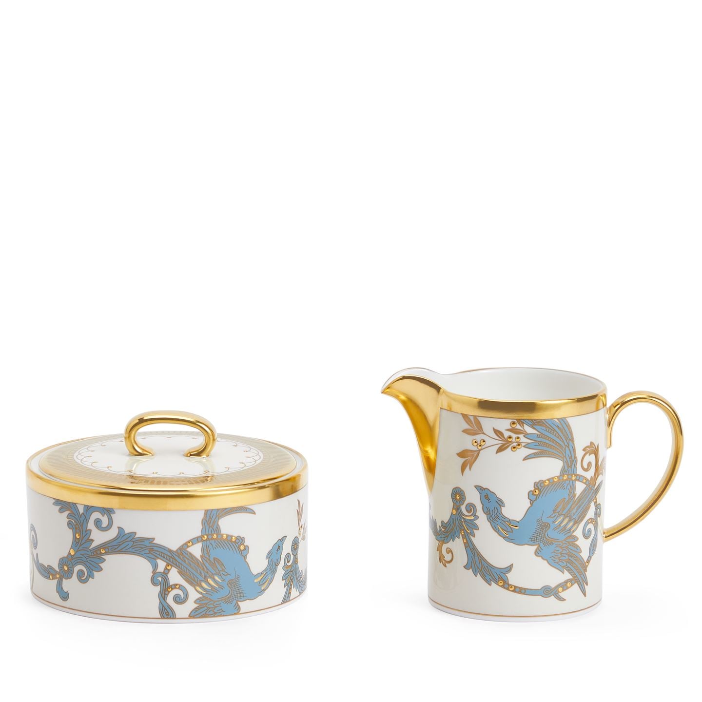 Wedgwood Gold Phoenix Sugar & Creamer