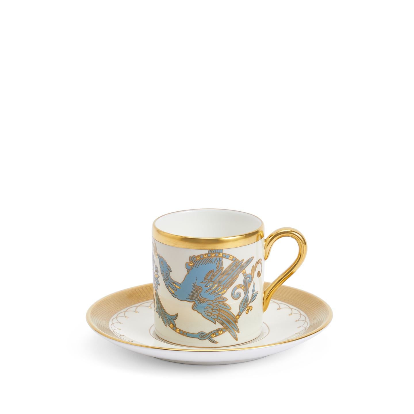 Wedgwood Blue/White Phoenix Coffee Cup & Saucer