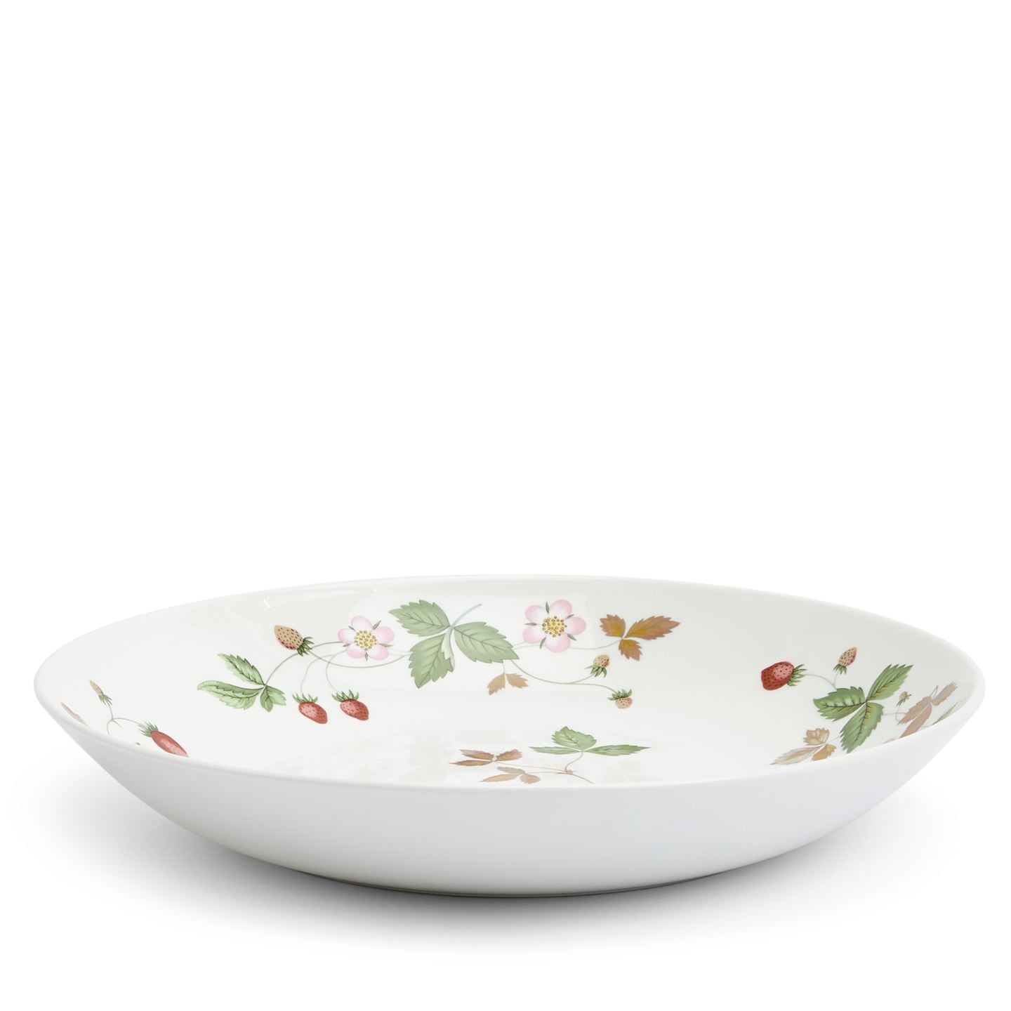 Wedgwood White,Red Wild Strawberry Couped Bowl 24Cm