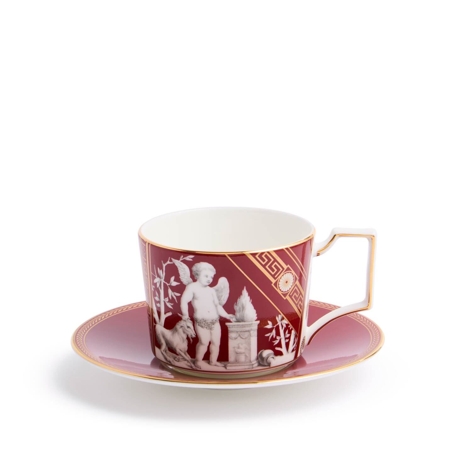 Wedgwood Gold,Red Renaissance Red Teacup Saucer