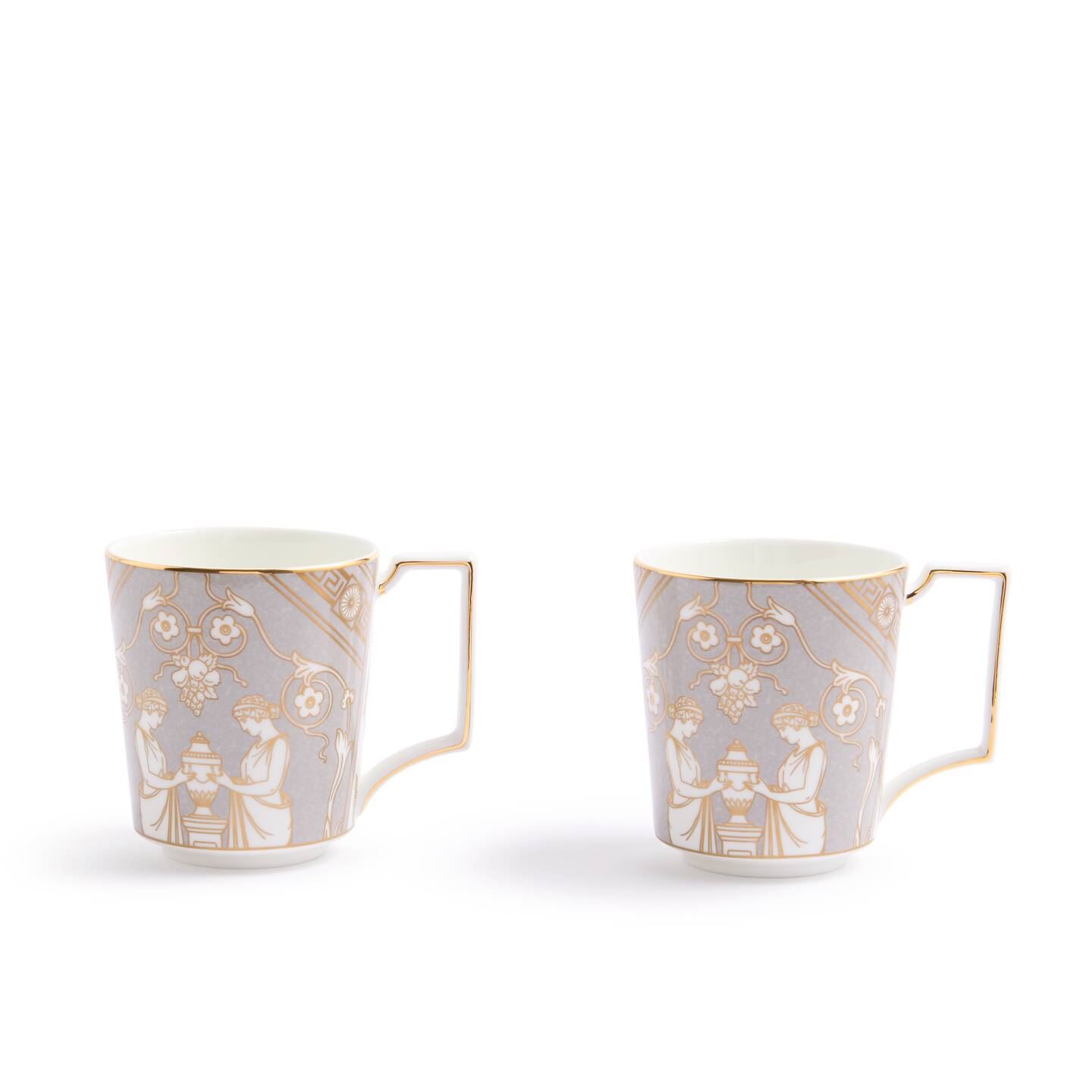 Wedgwood Gold,Grey Renaissance Grey Mug Set Of 2