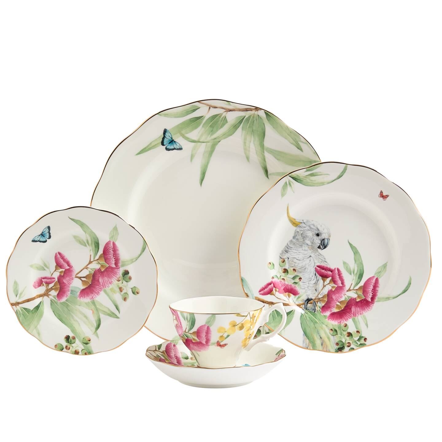Royal Albert Gold Miranda Kerr Australiana Dinnerware Set 5Pcs