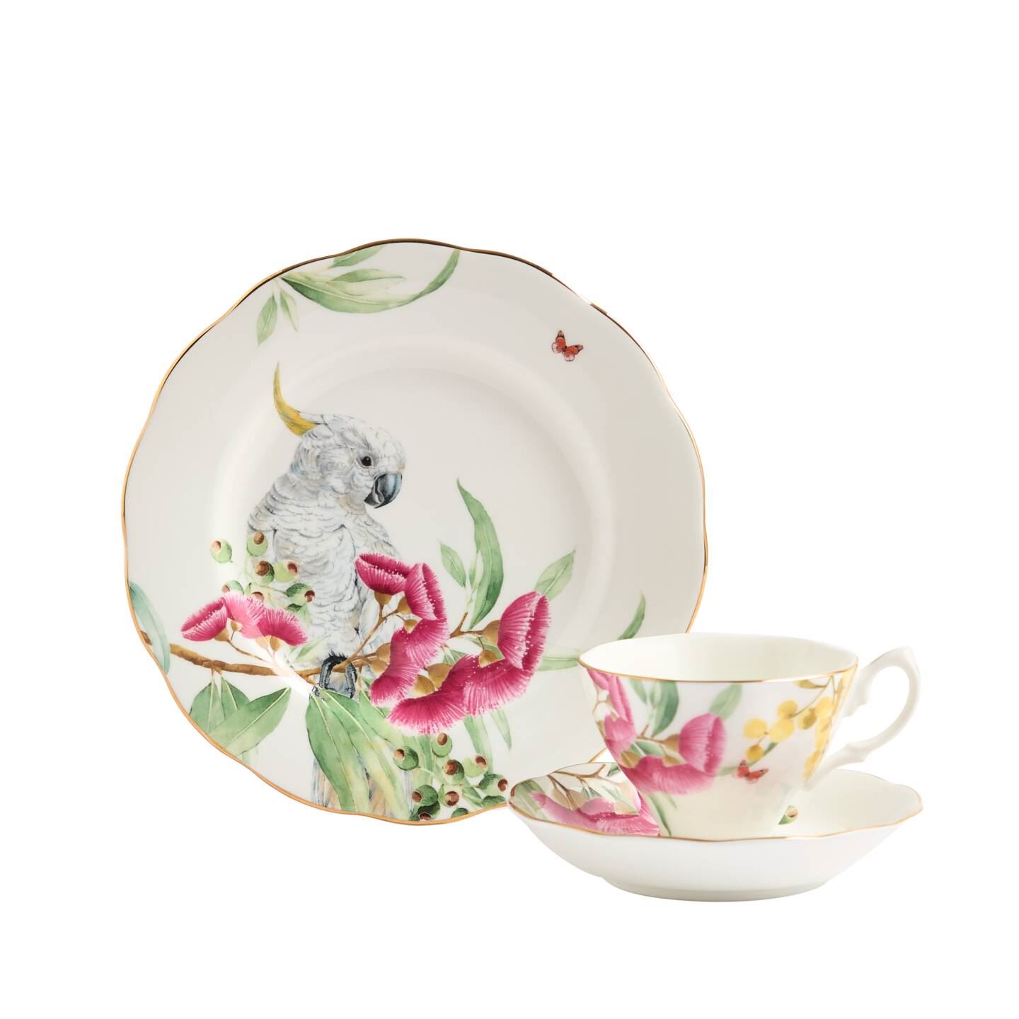 Royal Albert Miranda Kerr Australiana Teacup Saucer Plate 3Pcs