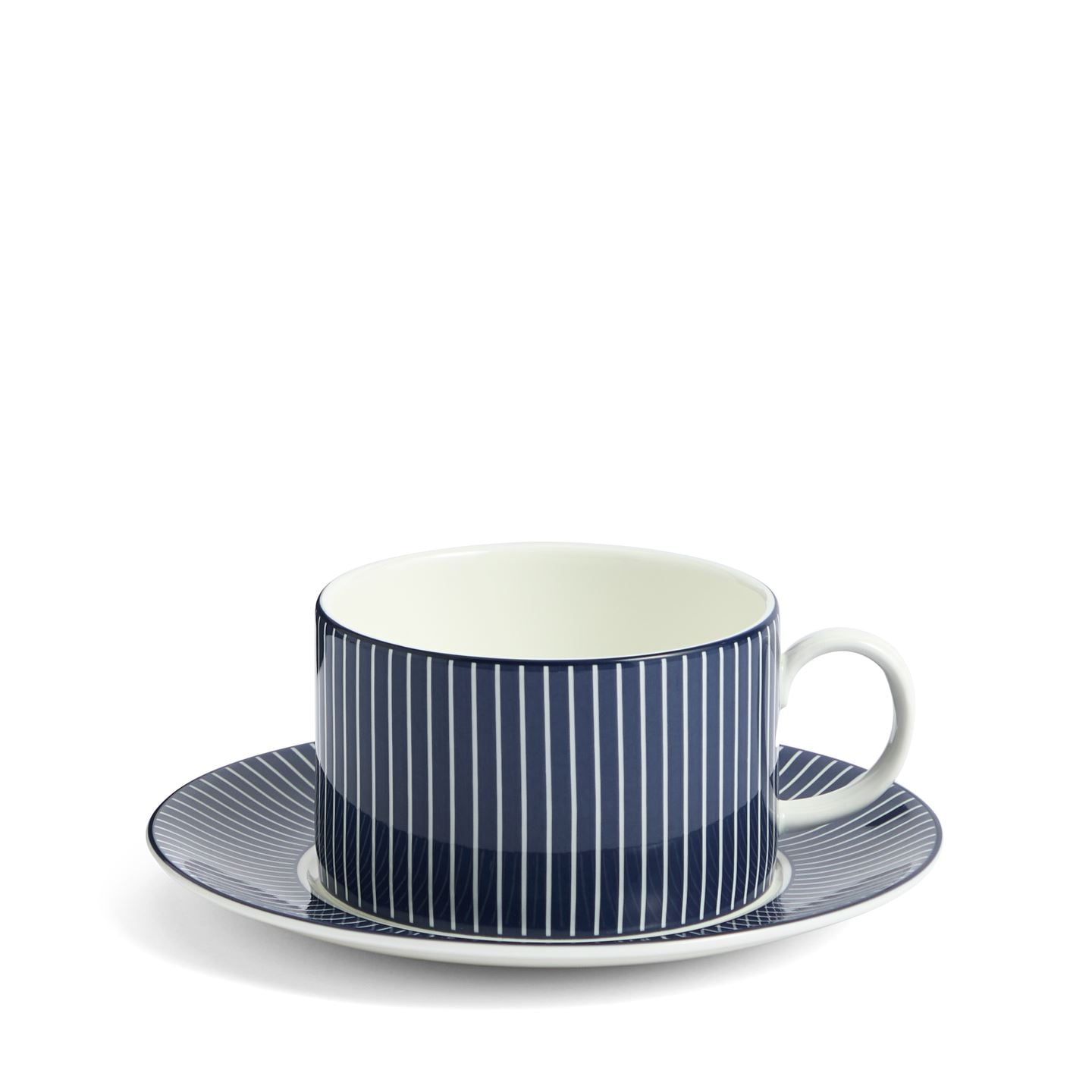 Wedgwood Blue,White Gio Pinstripe Teacup & Saucer Blue