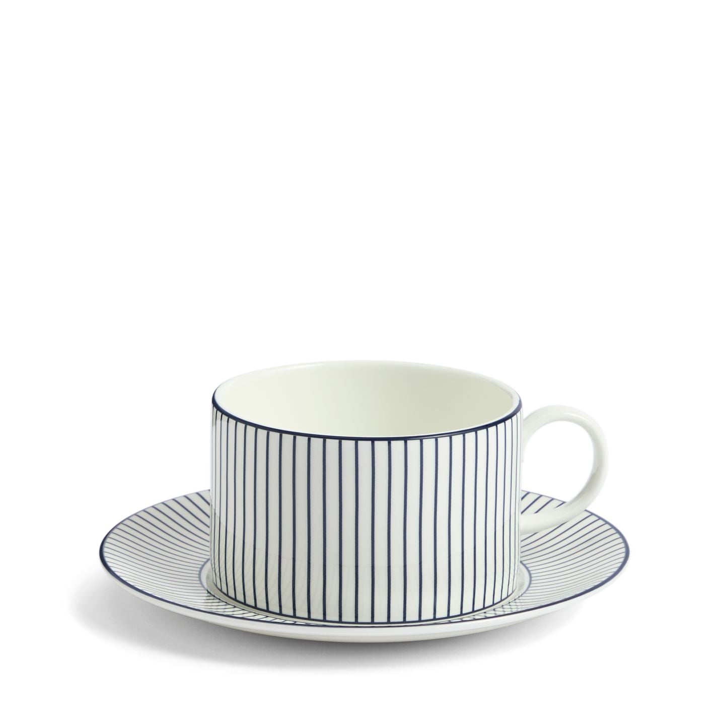 Wedgwood Blue,White Gio Pinstripe Teacup & Saucer White