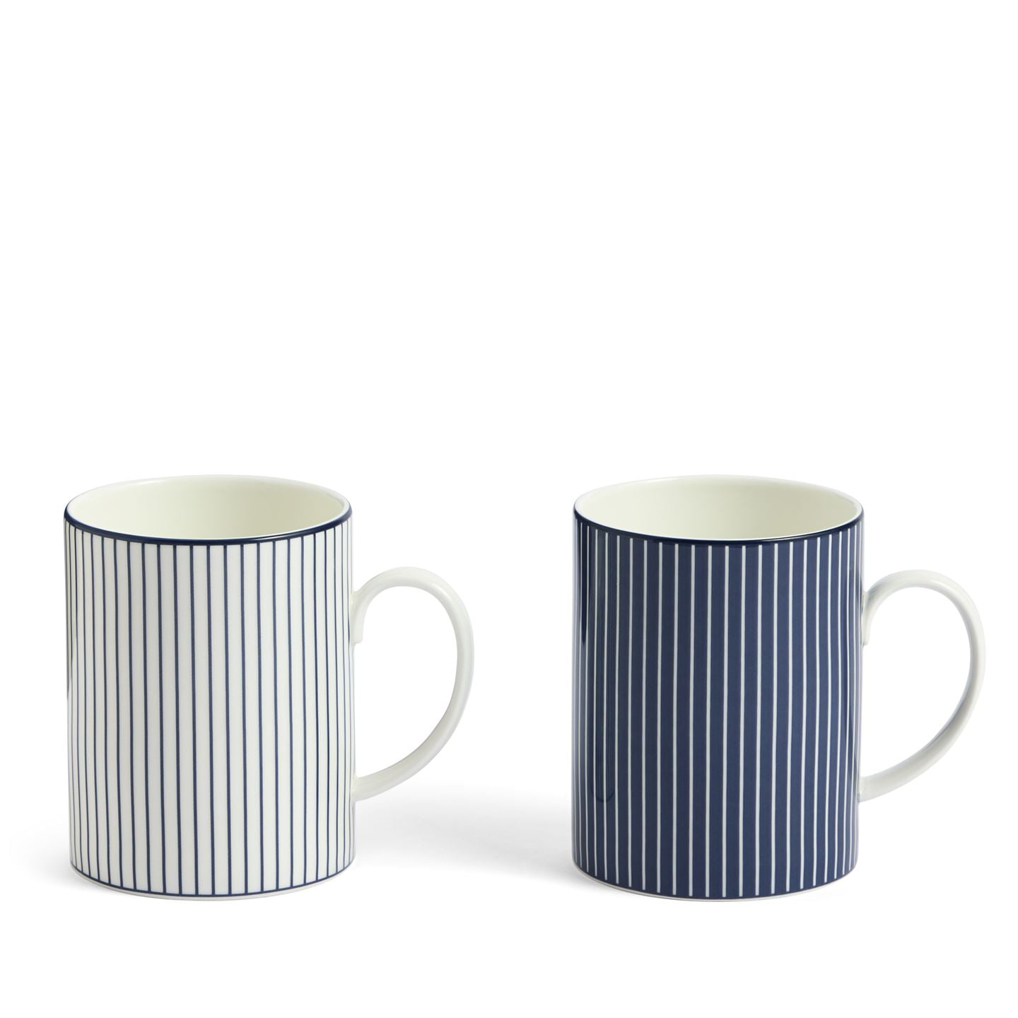 Wedgwood Blue,White Gio Pinstripe Mugs Set Of 2