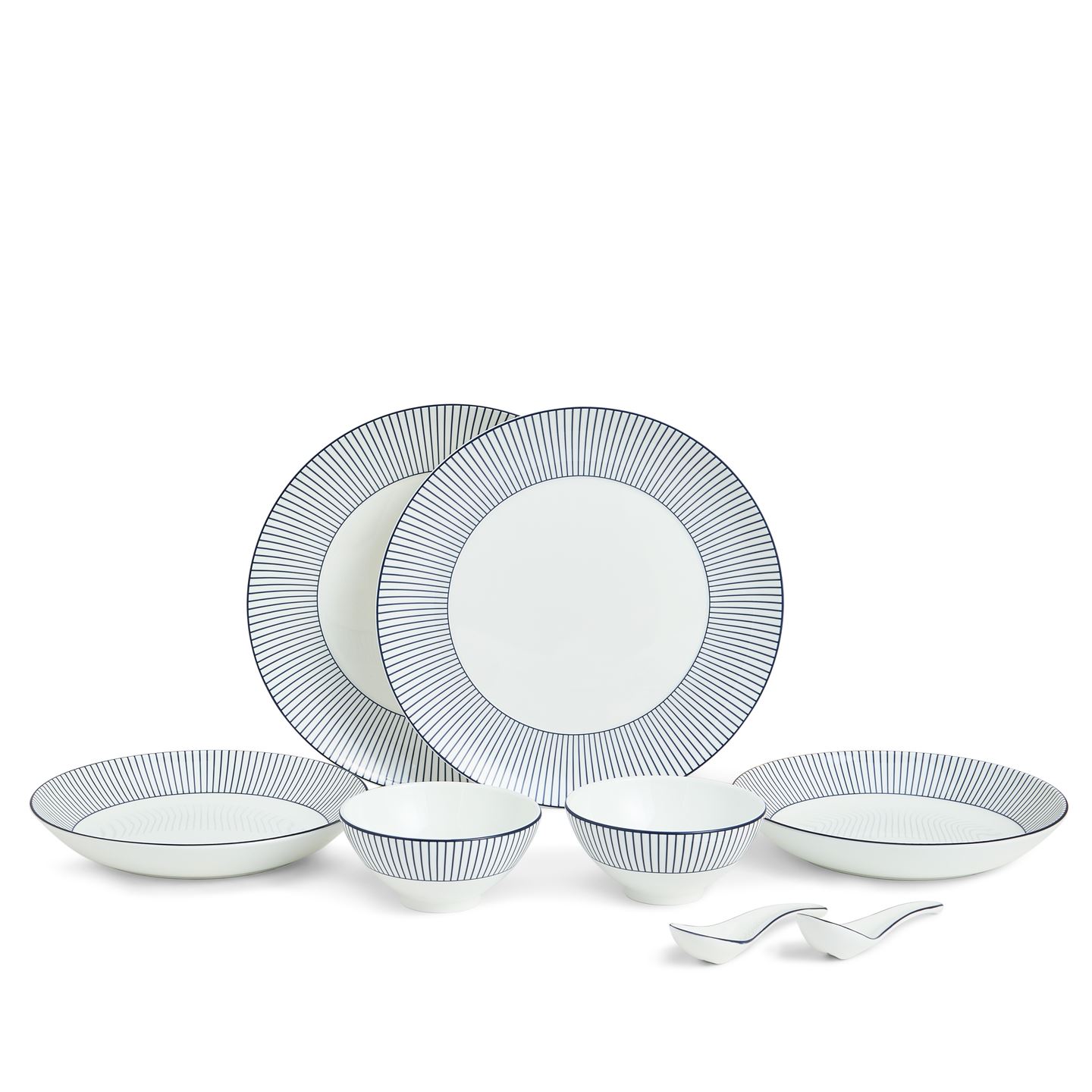 Wedgwood White Gio Pinstripe 8 Piece Dinner Set