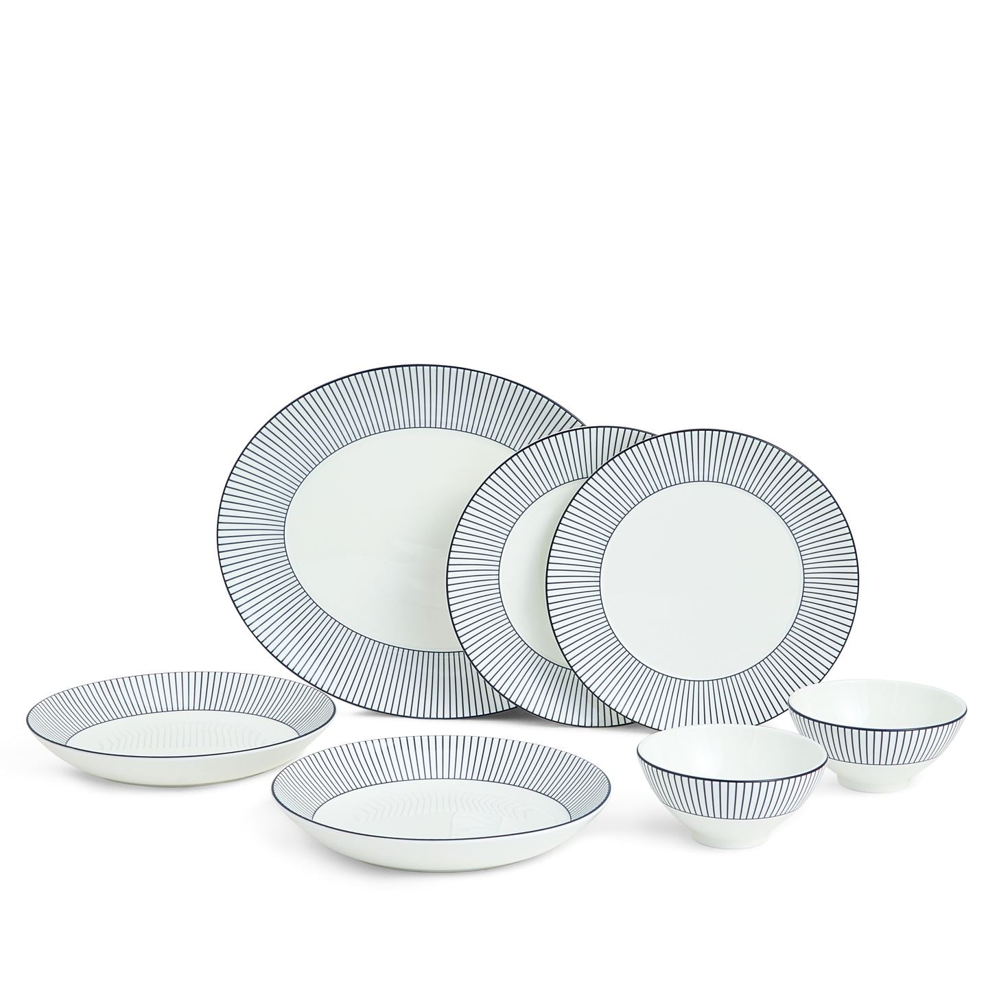 Wedgwood White Gio Pinstripe 7 Piece Set