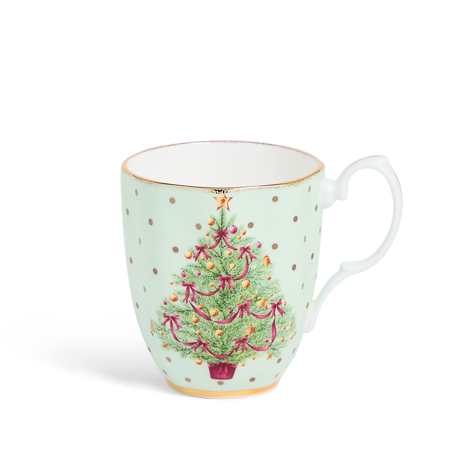 Royal Albert Green/Golden/Gold Old Country Roses Christmas Mug