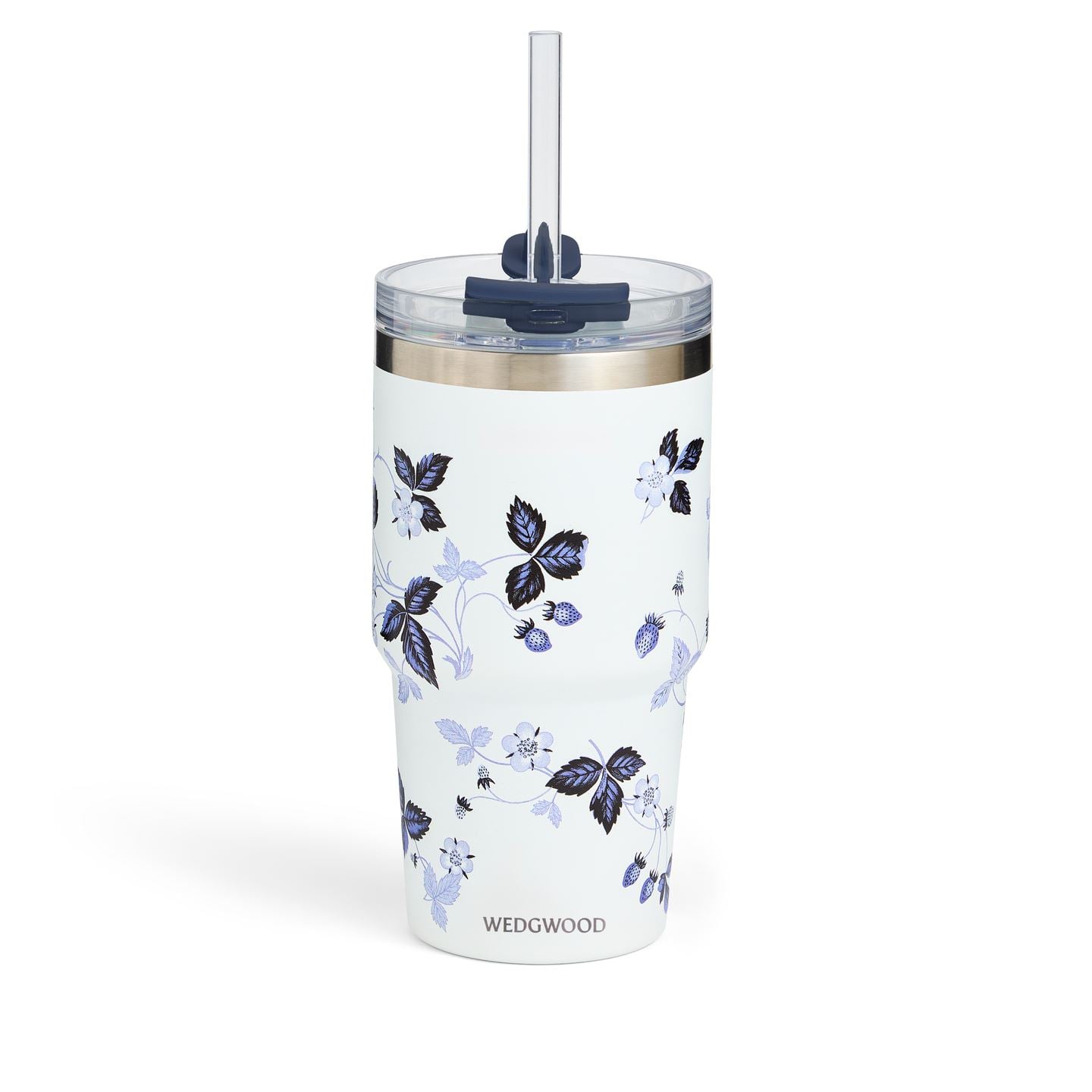 Wedgwood Blue Wild Strawberry Inky Tumbler With Straw