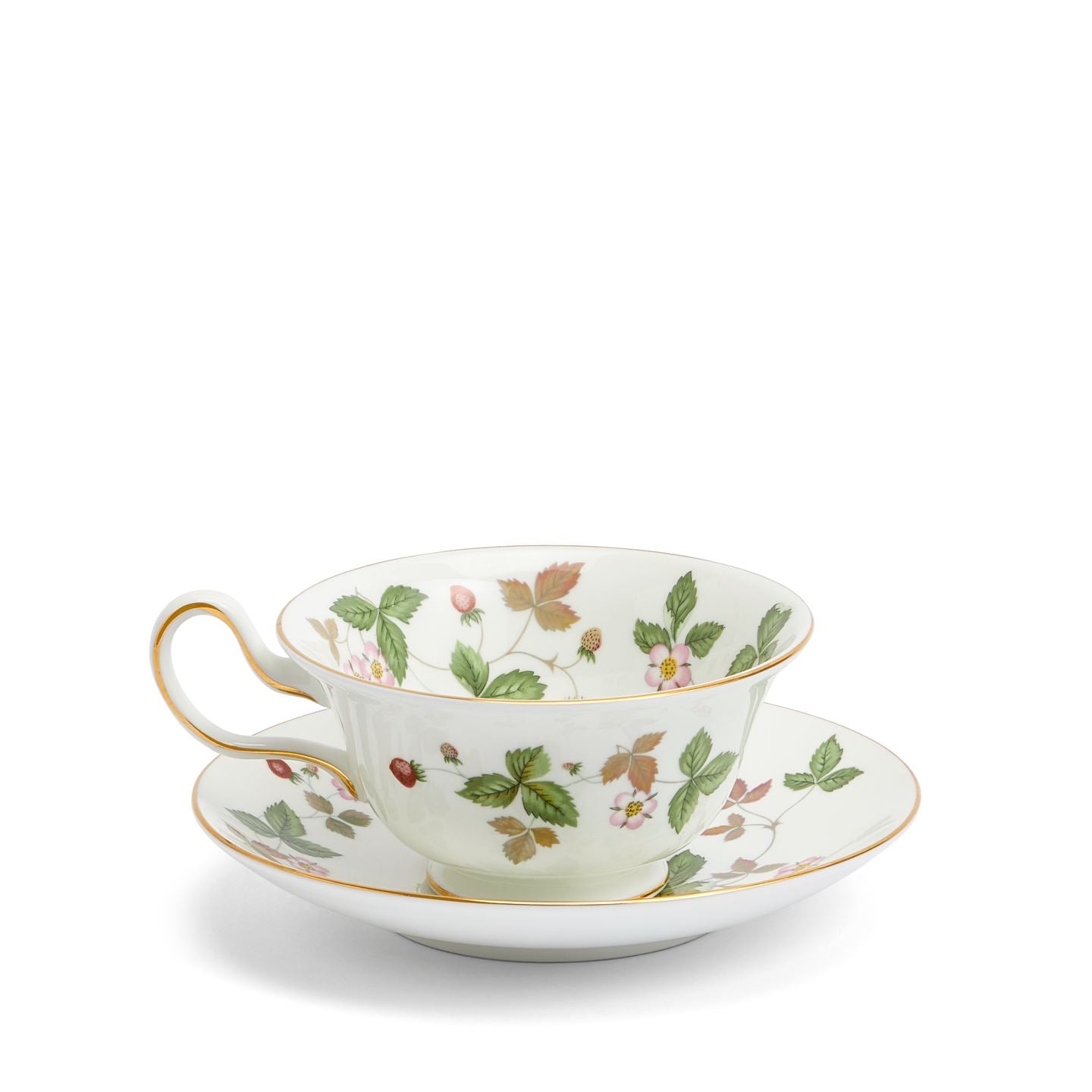 Wild Strawberry Gold Teacup & Saucer Peony | Wedgwood