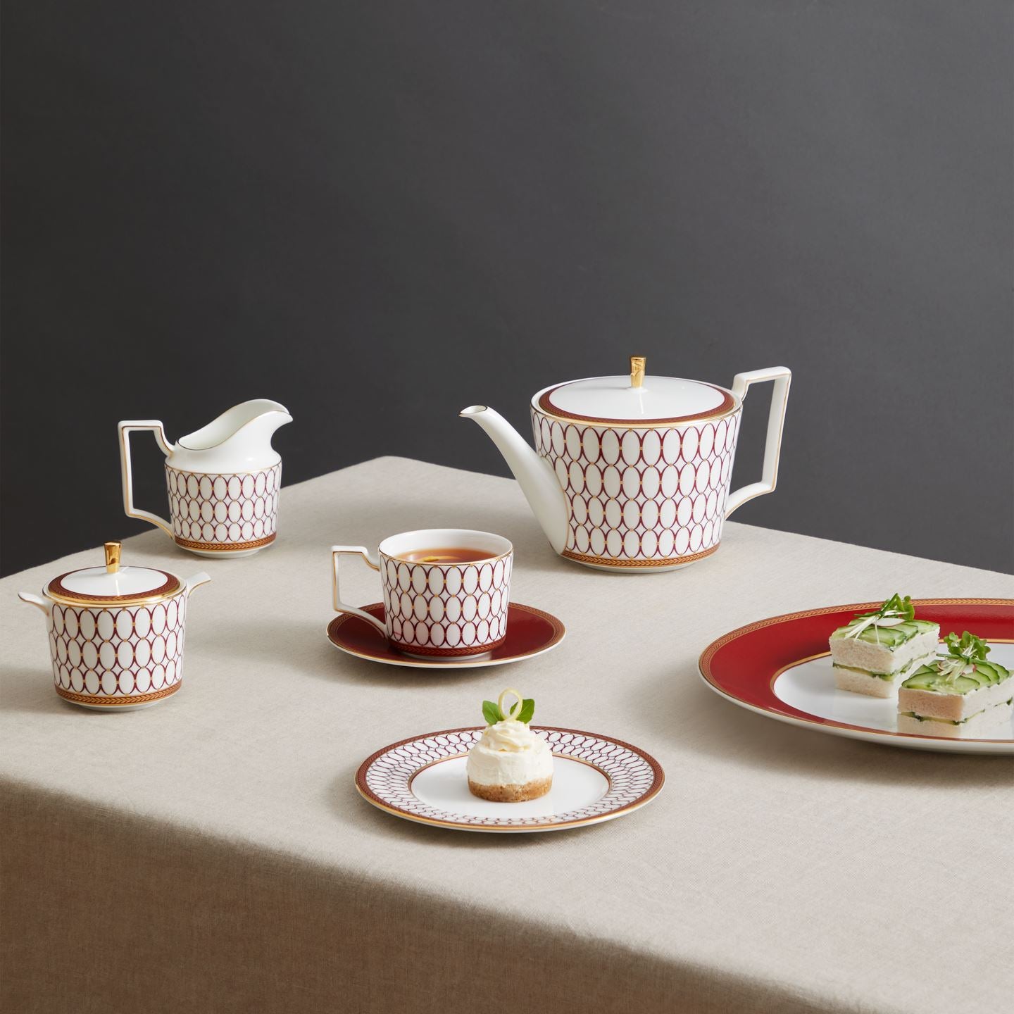 Renaissance Red Sugar & Creamer