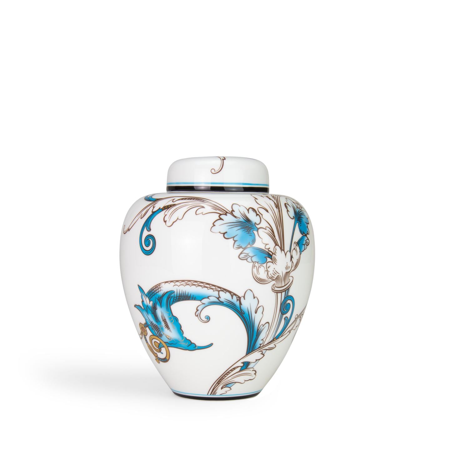 Florentine Turquoise Lidded Vase