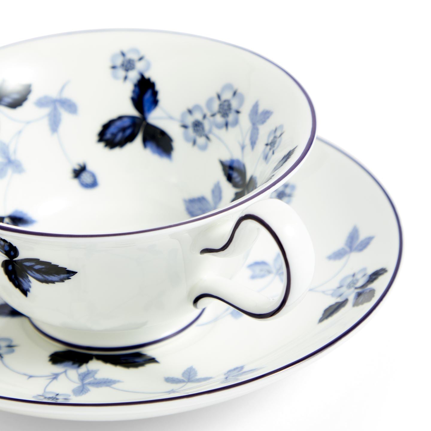 Wild Strawberry Inky Blue Teacup Saucer | Wedgwood