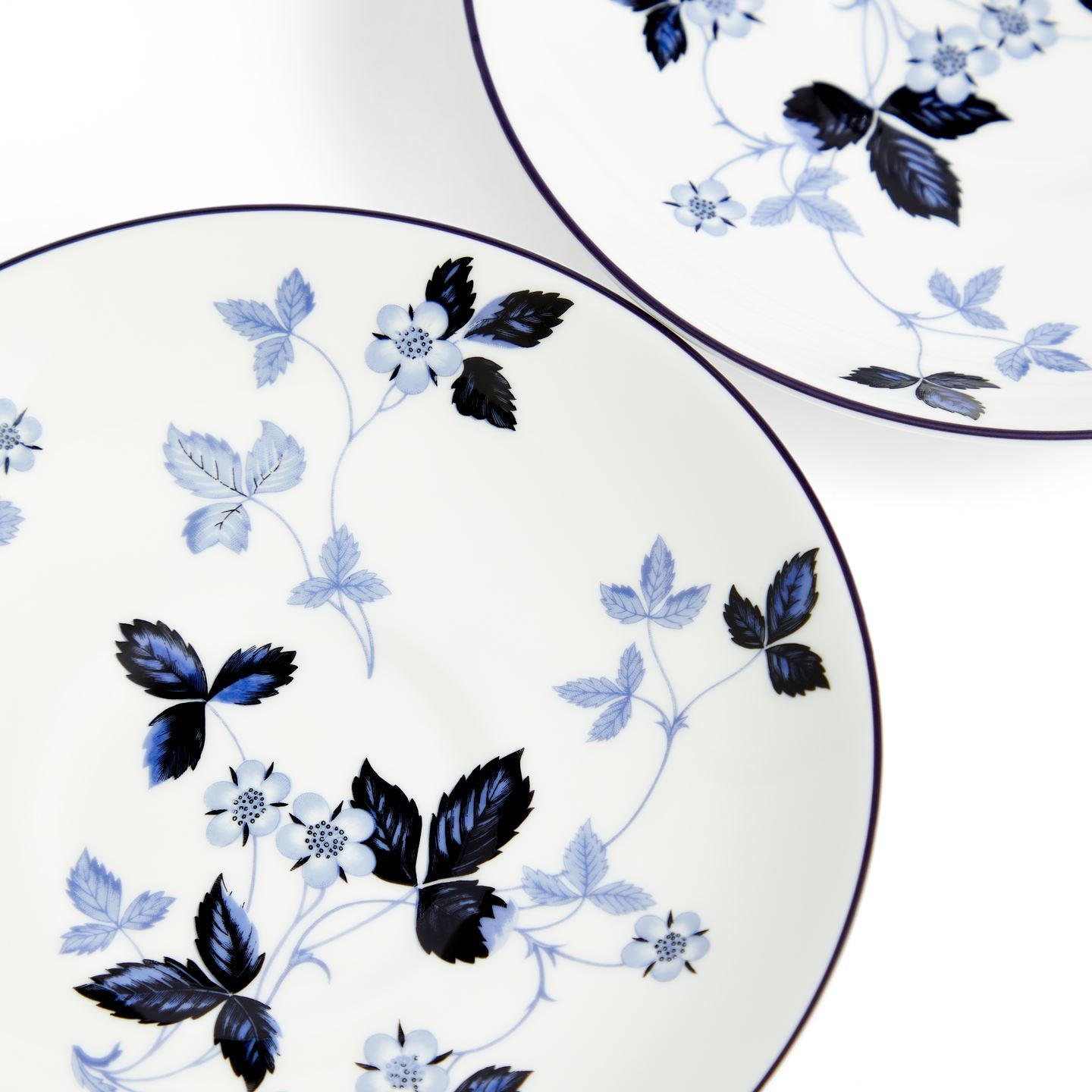 Wild Strawberry Inky Blue Teacup Saucer Set of 2 | Wedgwood