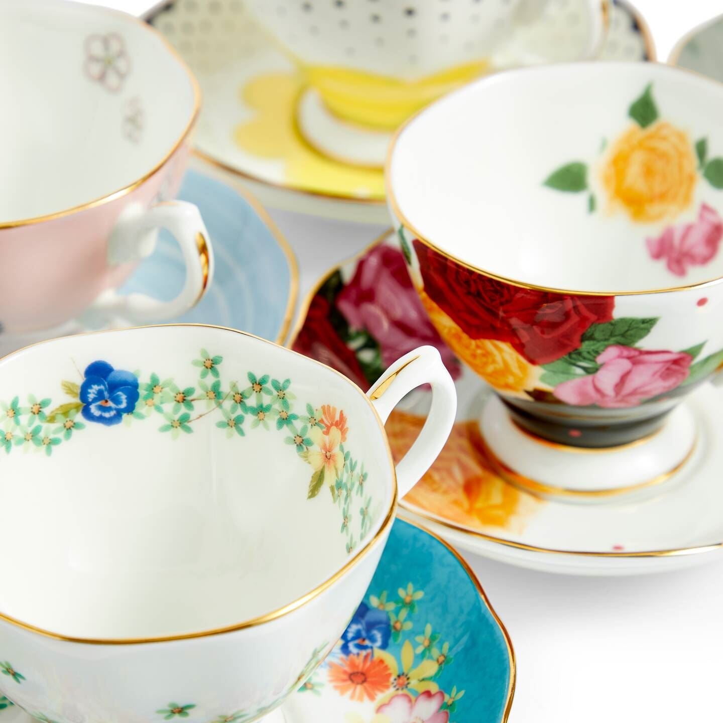 100 Years Teacup & Saucer 1920 - 1960, Set of 5 | Wedgwood