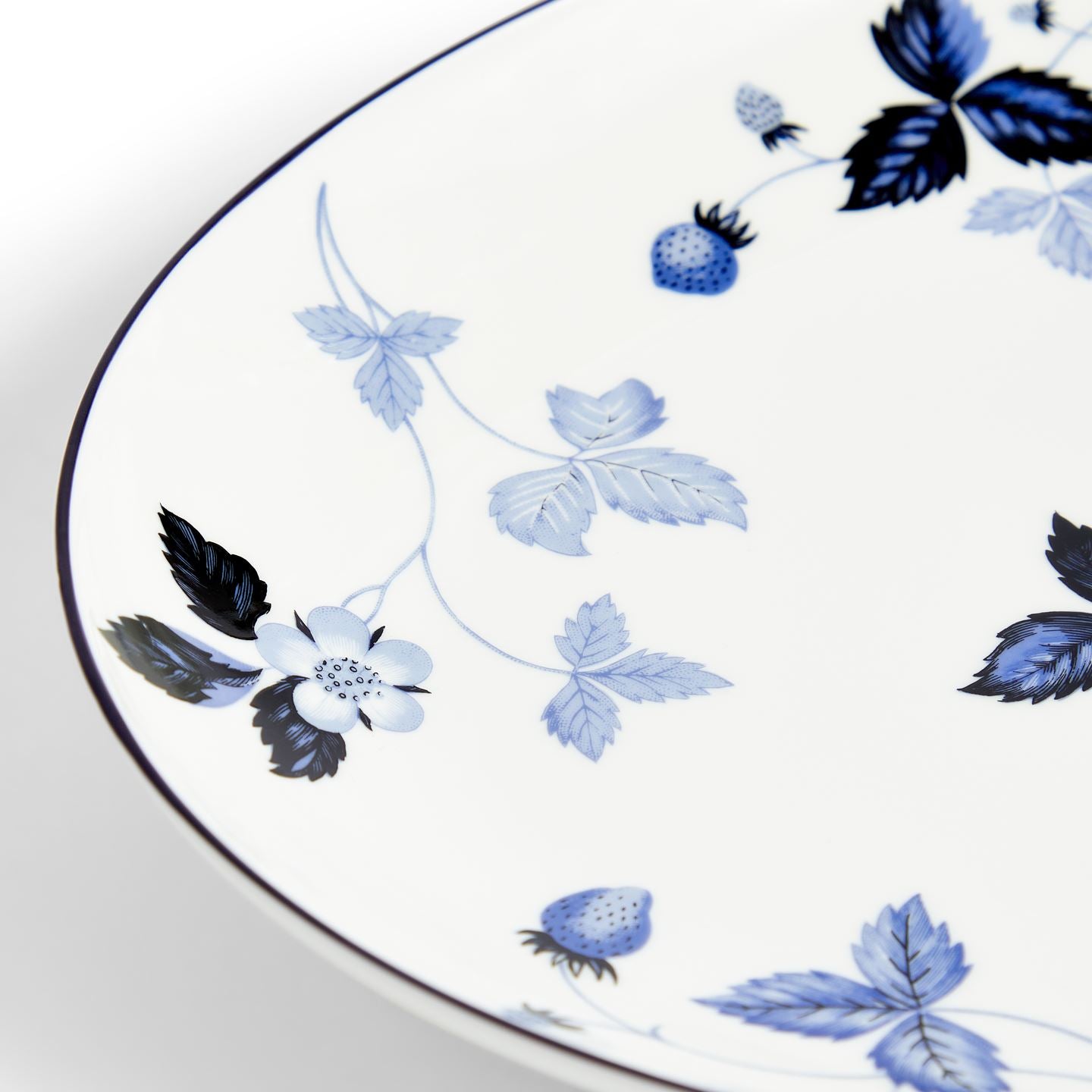 Wild Strawberry Inky Blue Oval Serving Plate | Wedgwood