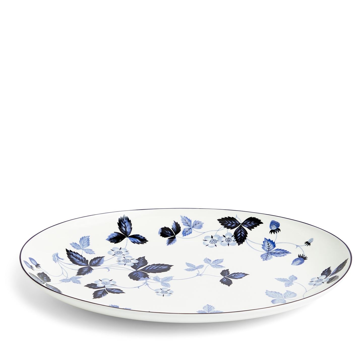 Wild Strawberry Inky Blue Oval Serving Plate