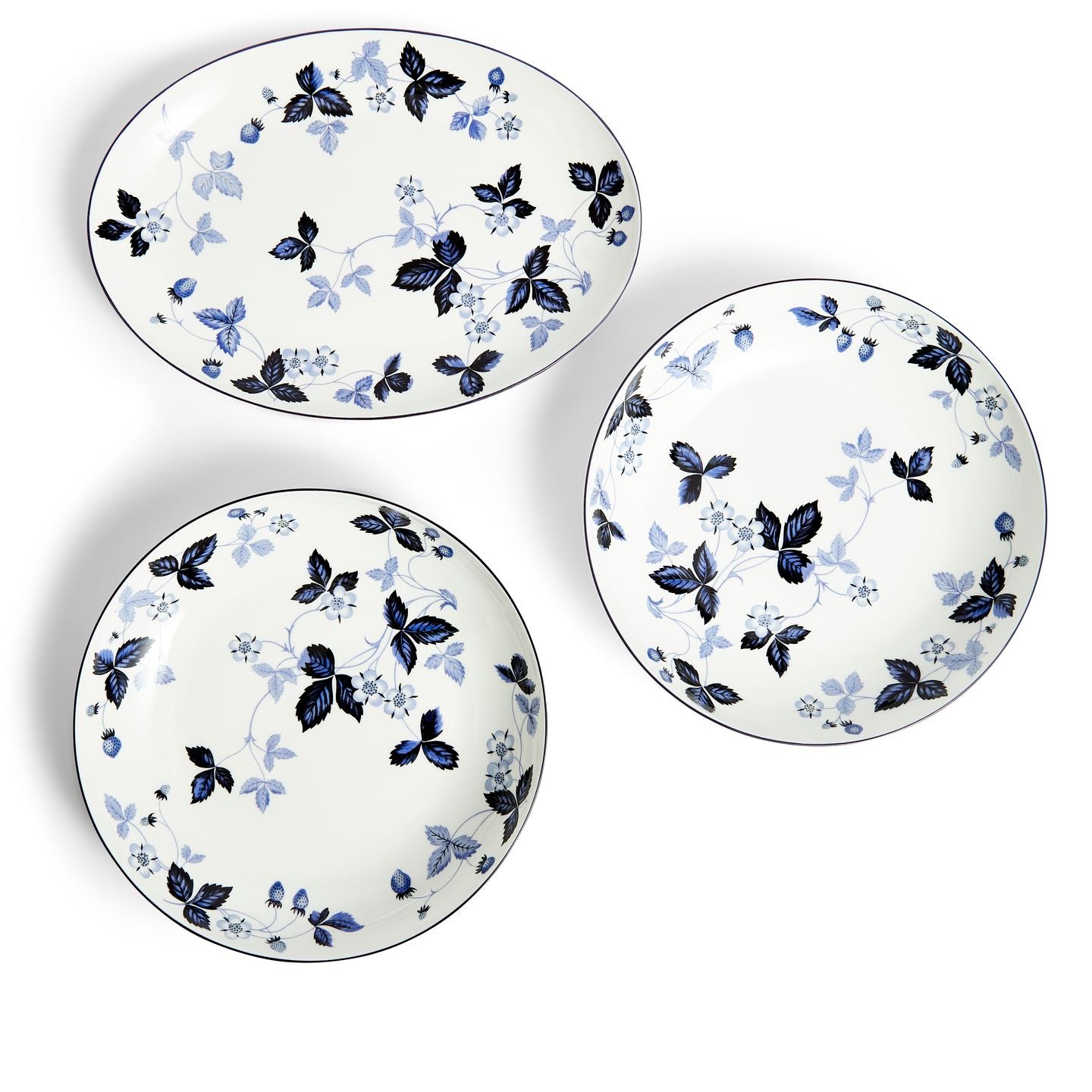 Wild Strawberry Inky Blue Dinnerware 15 Piece Set