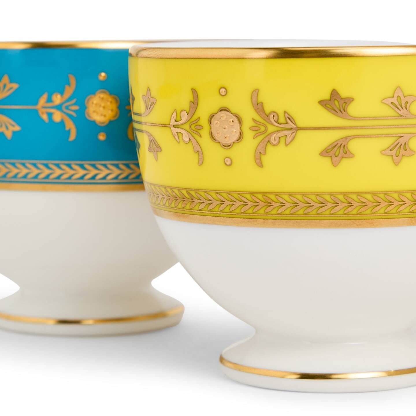 Bacchus Teacup Saucer Set of 2, Citron/Turquoise | Wedgwood