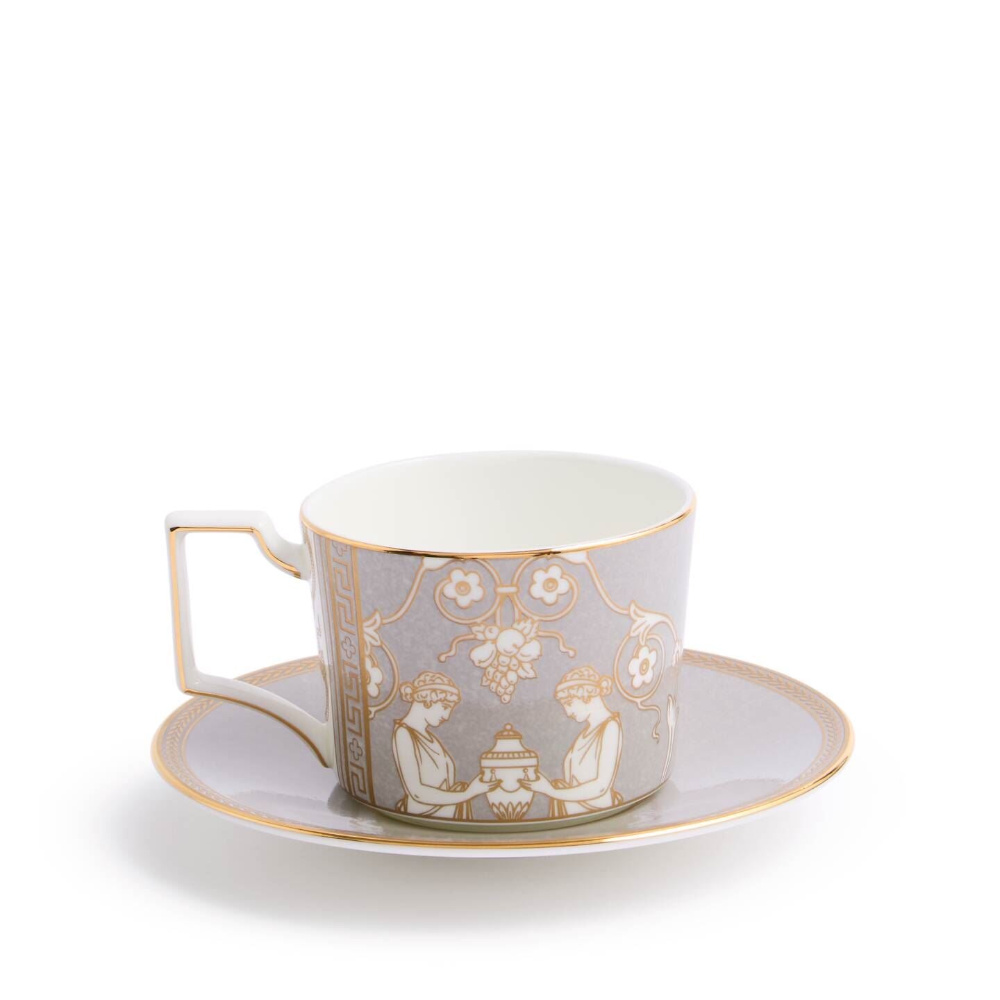 Renaissance Grey Teacup & Saucer Accents